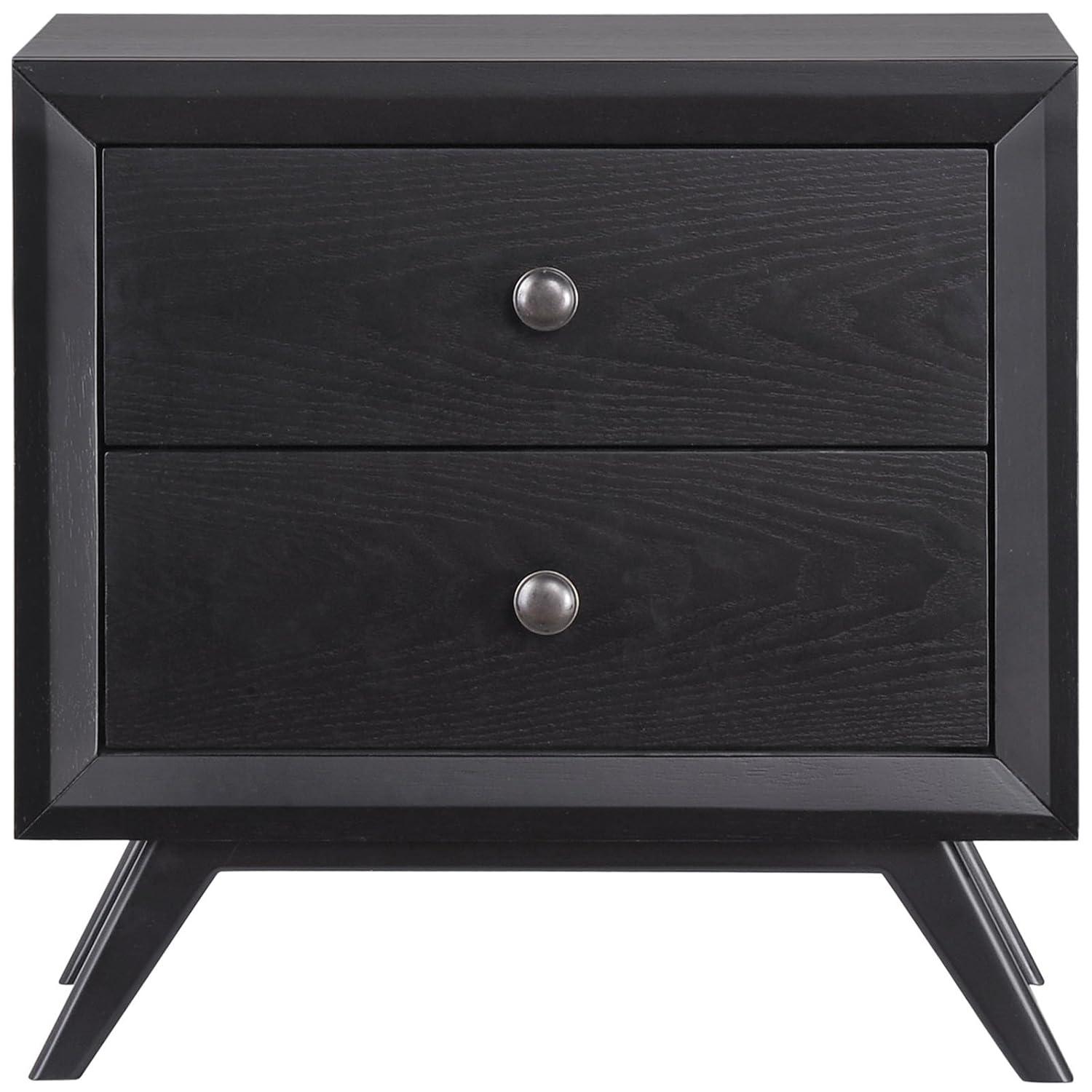 Modway MOD-5240 Tracy Mid-Century Modern Wood Nightstand in Black