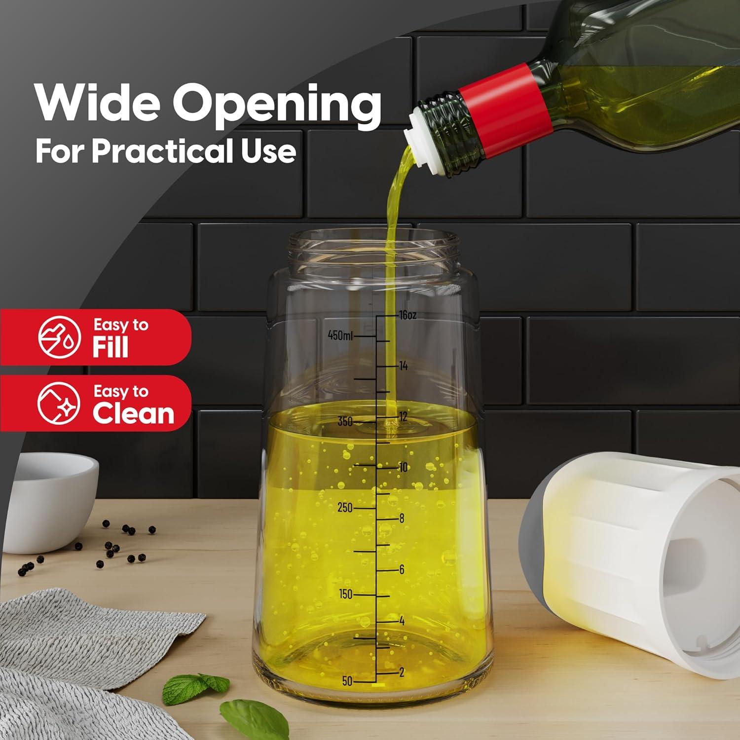 Dwellza Kitchen Cooking Olive Oil Dispenser Bottles For Kitchen With Drain And Measurements