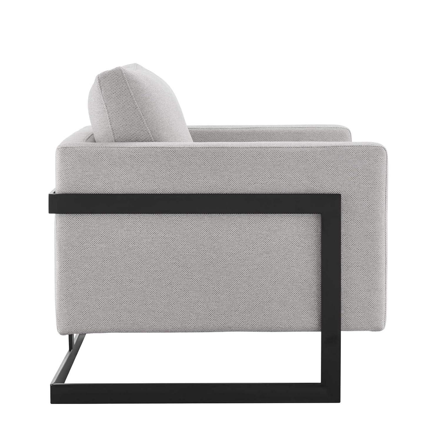 Posse Upholstered Fabric Accent Chair Black Camel