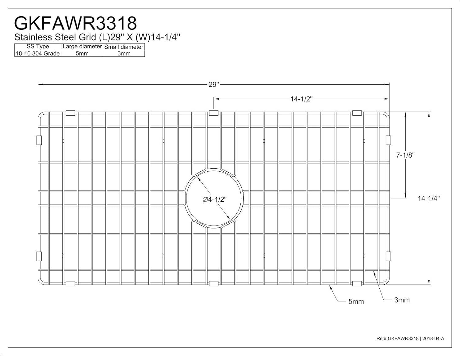 Arcticstone Brushed Stainless Steel 29 x 14 Kitchen Sink Grid