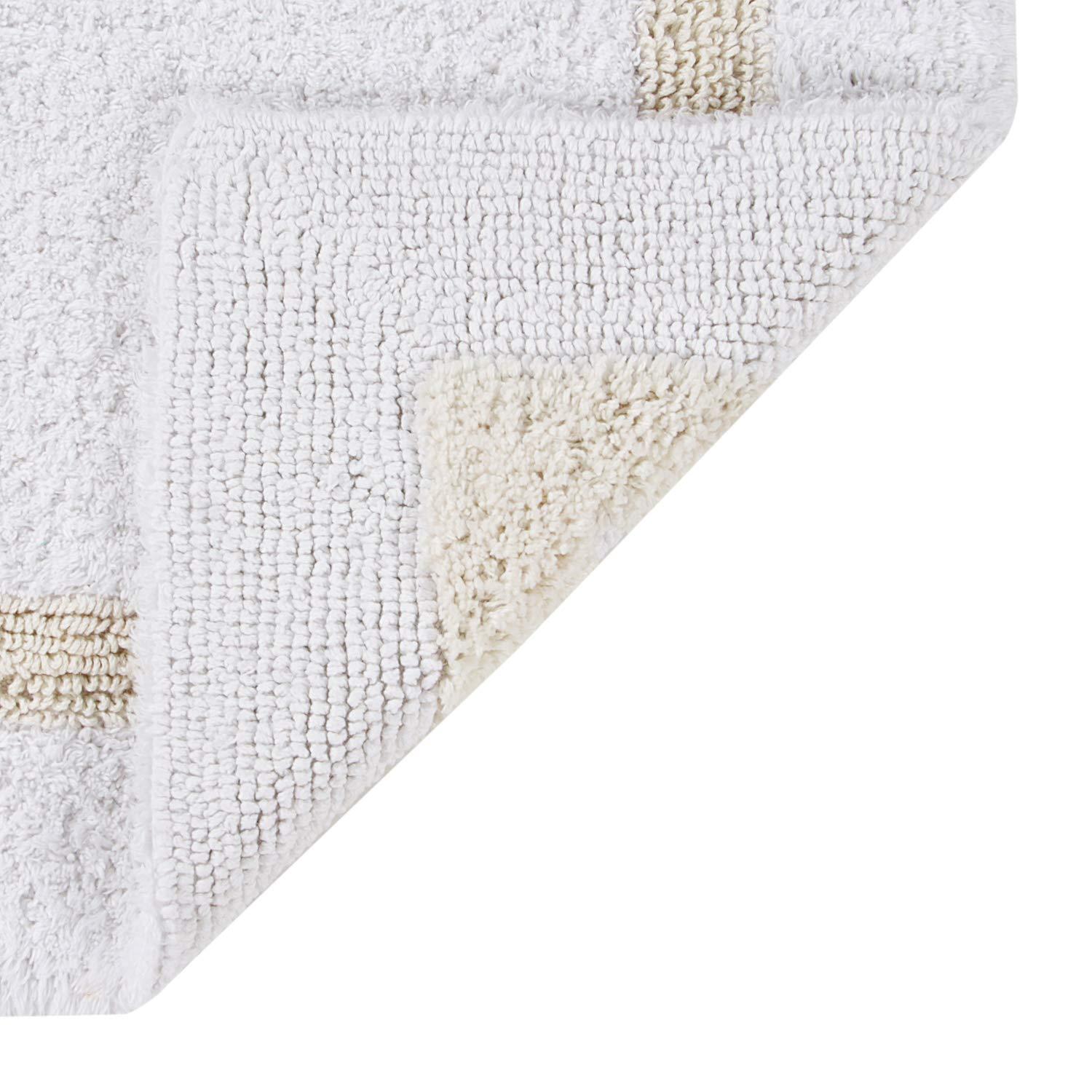 Better Trends Hotel 100% Cotton 17" x 24" Bath Rug - White/Ivory