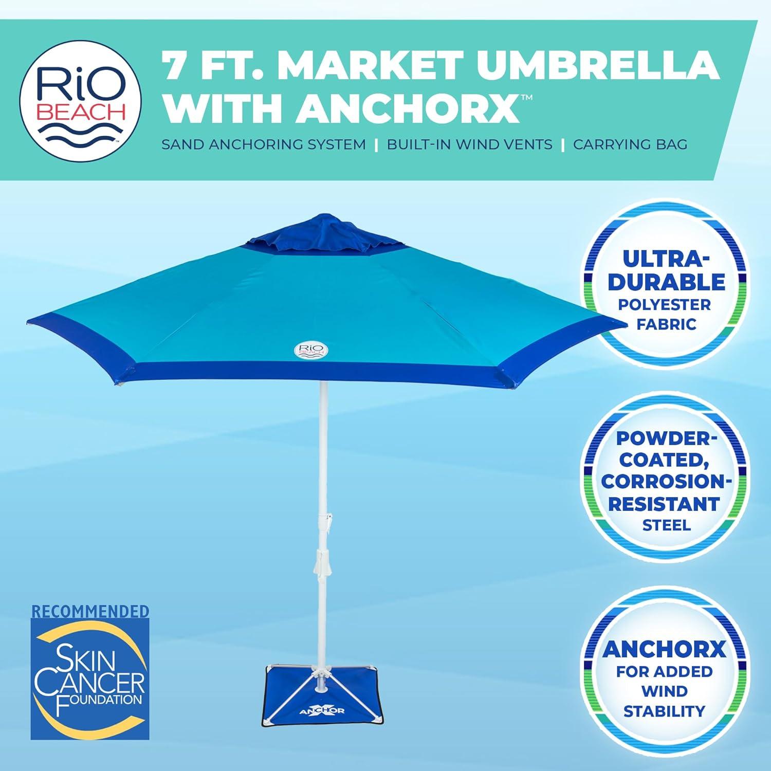 RIO BEACH 7 ft. Market Umbrella with ANCHORX™