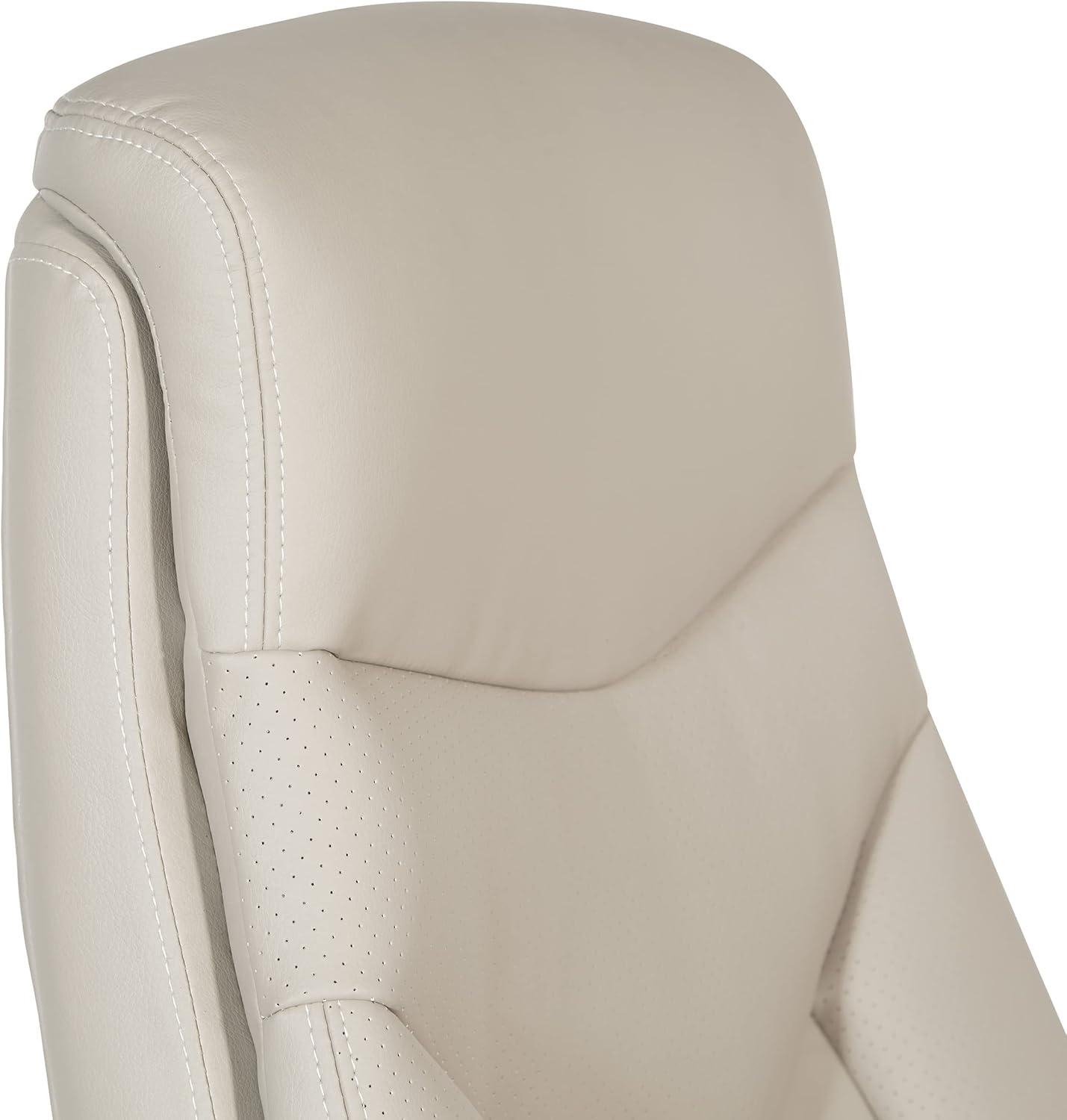 Executive High Back Taupe Gray Bonded Leather Office Chair