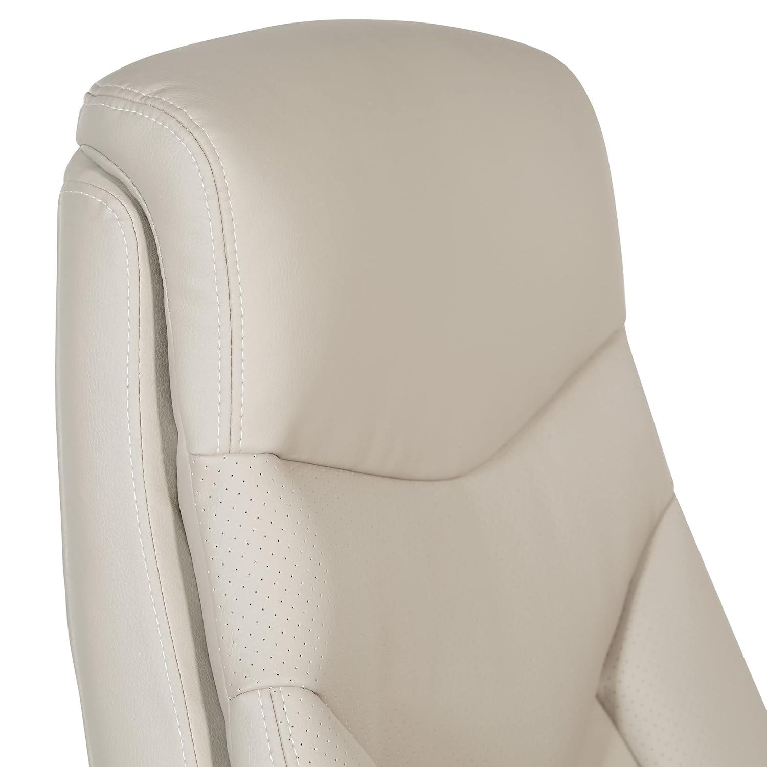 Executive High Back Taupe Gray Bonded Leather Office Chair