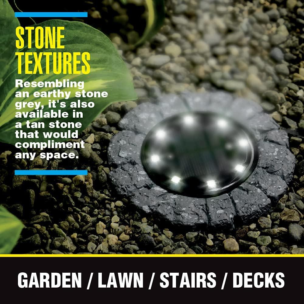Bell + Howell Stone Low Voltage Solar Powered Integrated LED Pathway Light Pack (Set of 4)