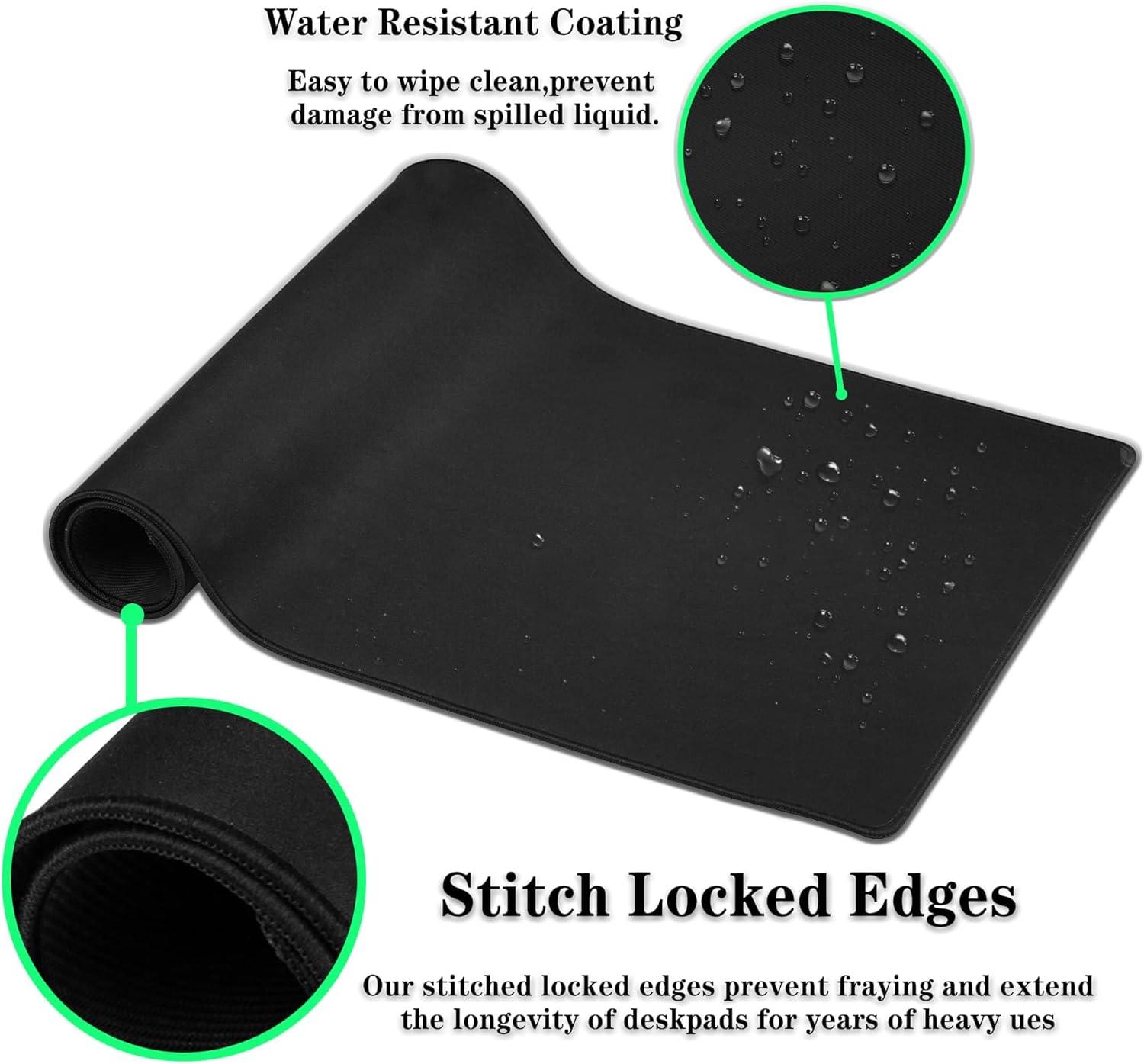Large Desk Mat Dark Blue, Keyboard Mouse Pads Desktop Mats, Long Gaming Mouse Pad Non-Slip Rubber Base, 35.4 X 15.7 inch for Work/Game/Office/Home Watercolor Night Sky Galaxy Universe Space