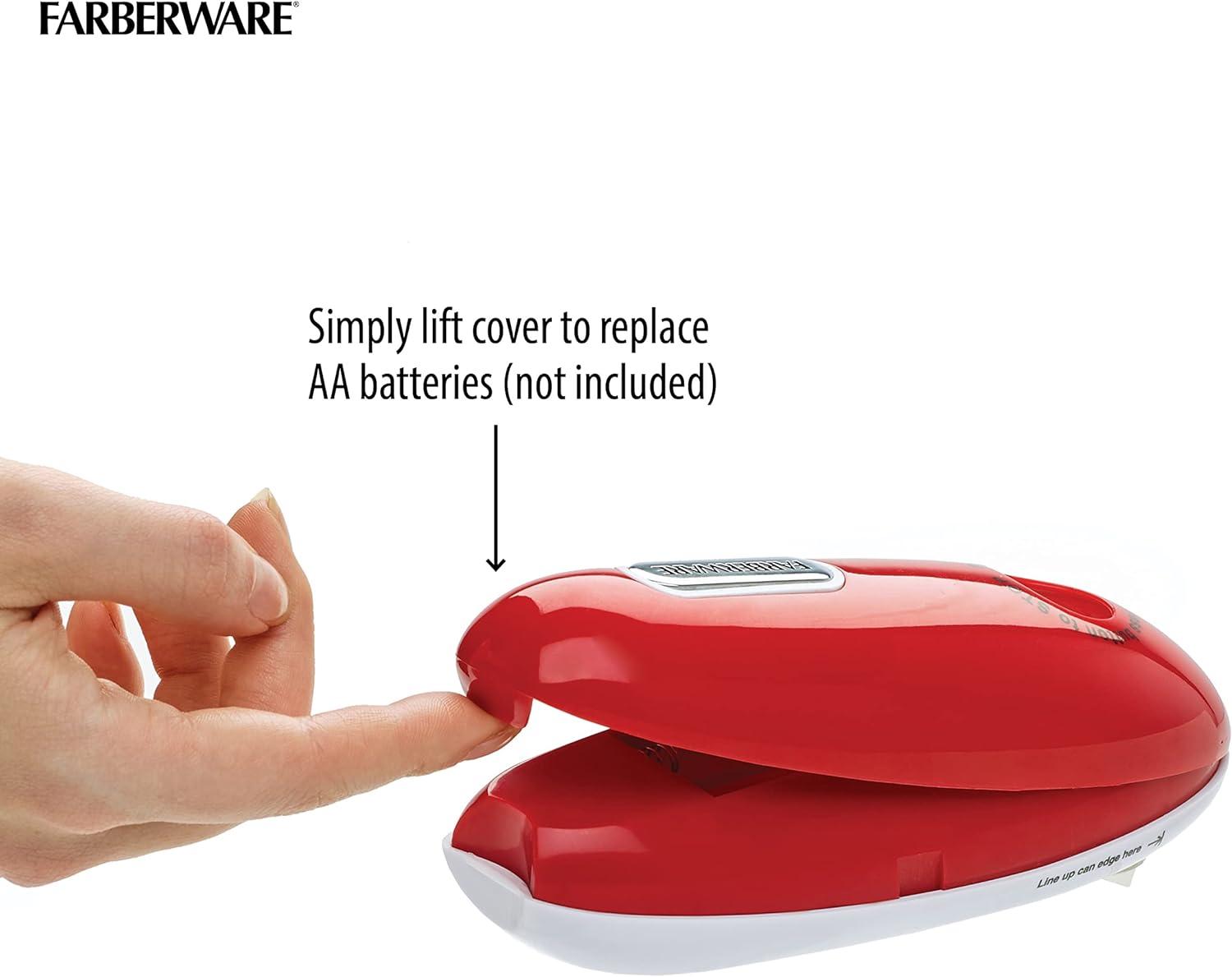 Red and White Hands-Free Automatic Can Opener