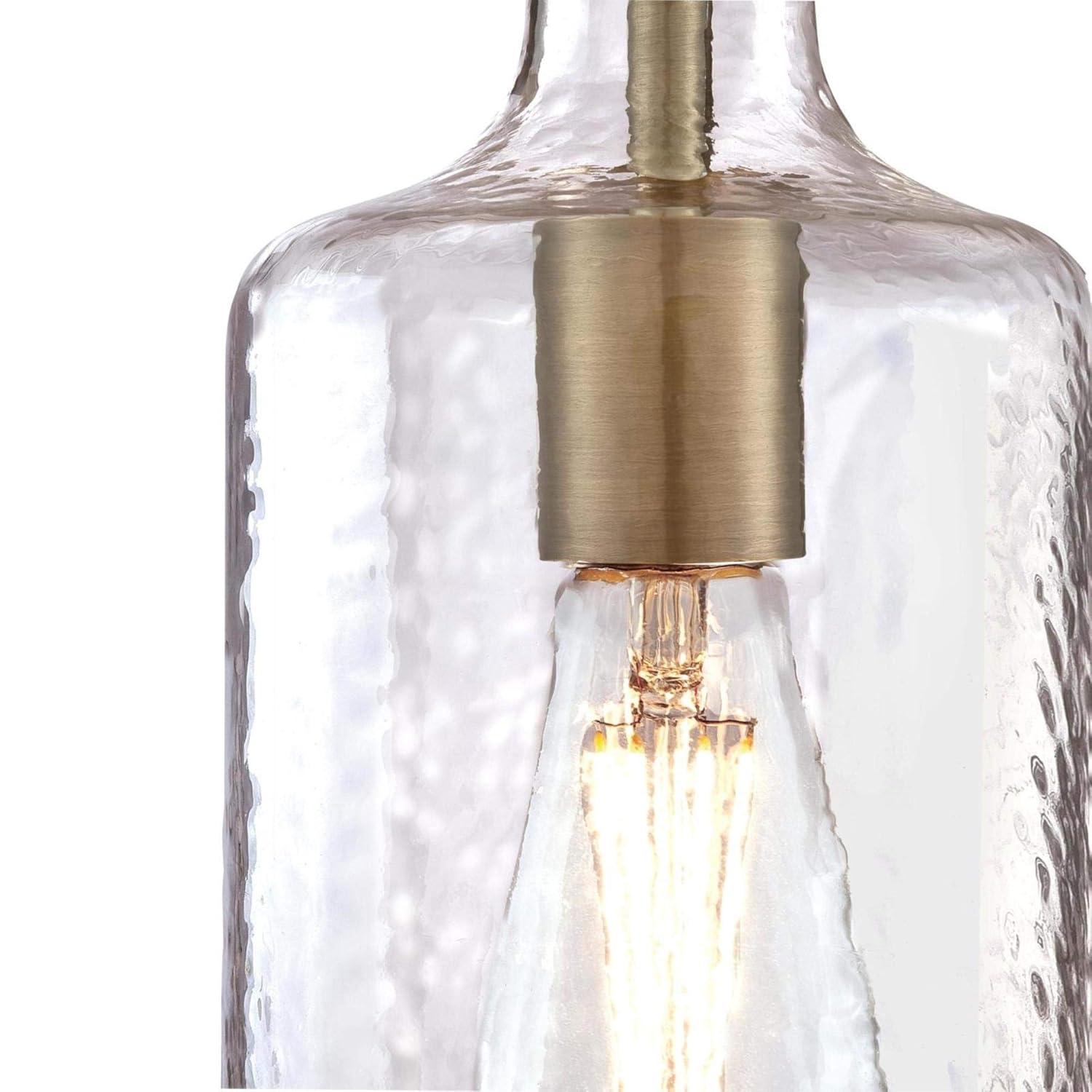 Westinghouse Carmen Mini Pendant Antique Brass Finish Clear Textured Glass