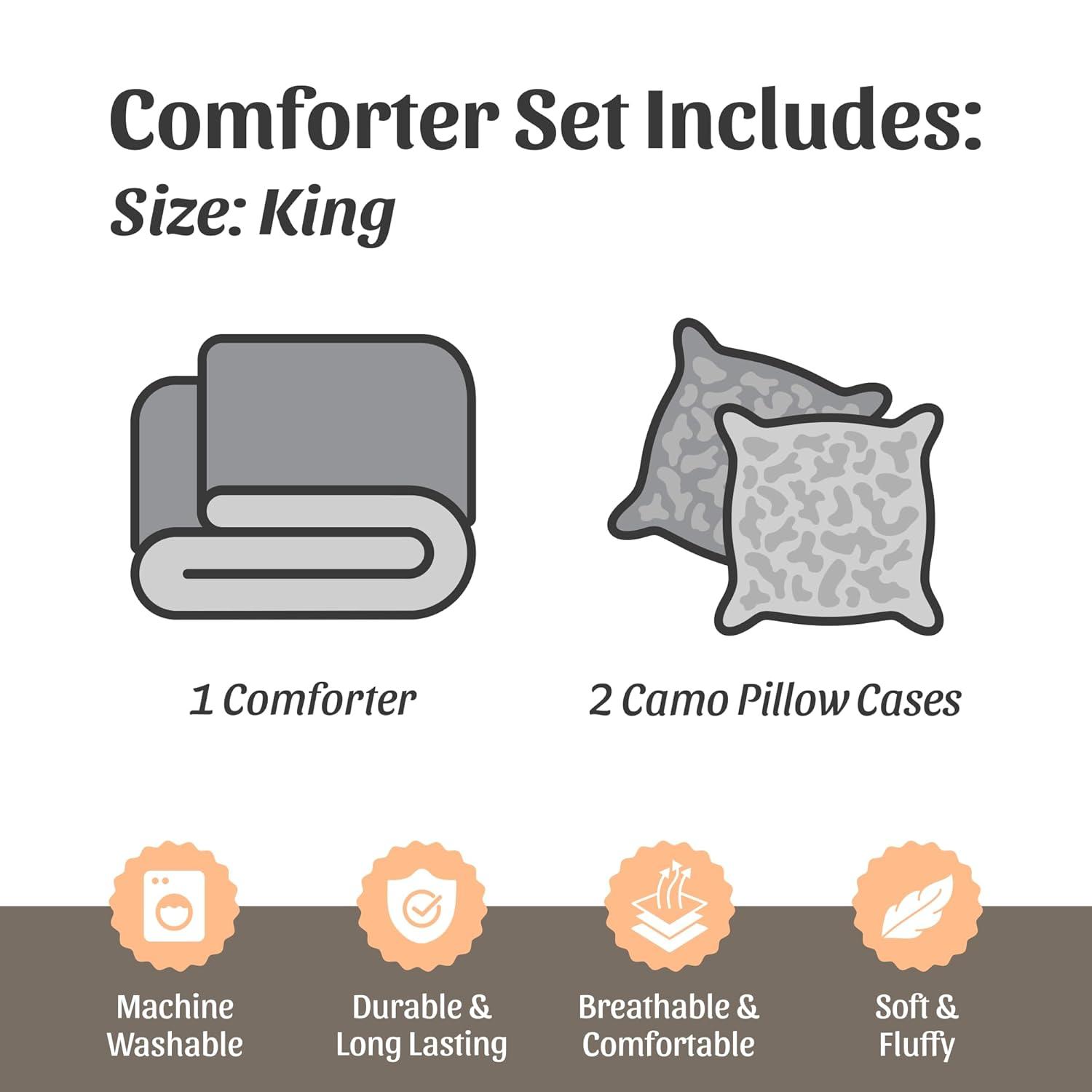 Lime Green Camouflage King Microfiber Comforter Set