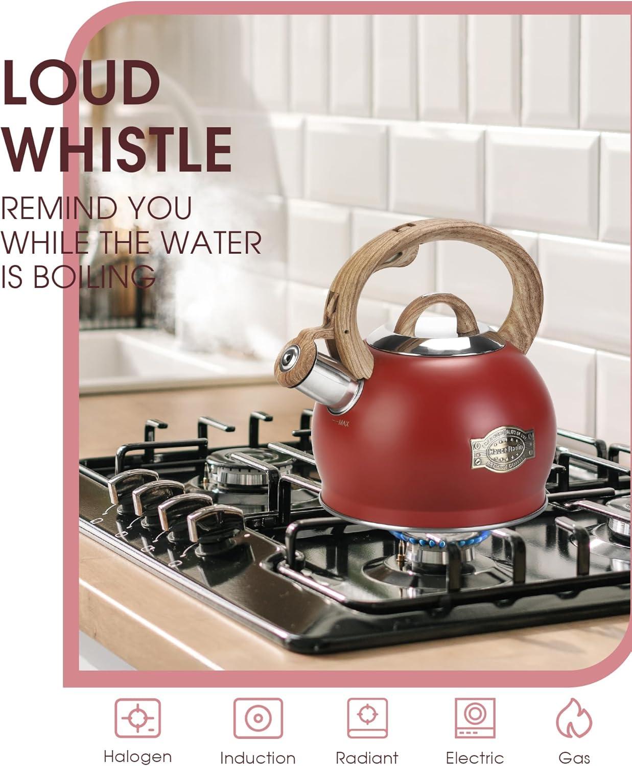 LUXESIT LUXESIT 2.64 Quarts Stainless Steel Whistling Stovetop Tea Kettle