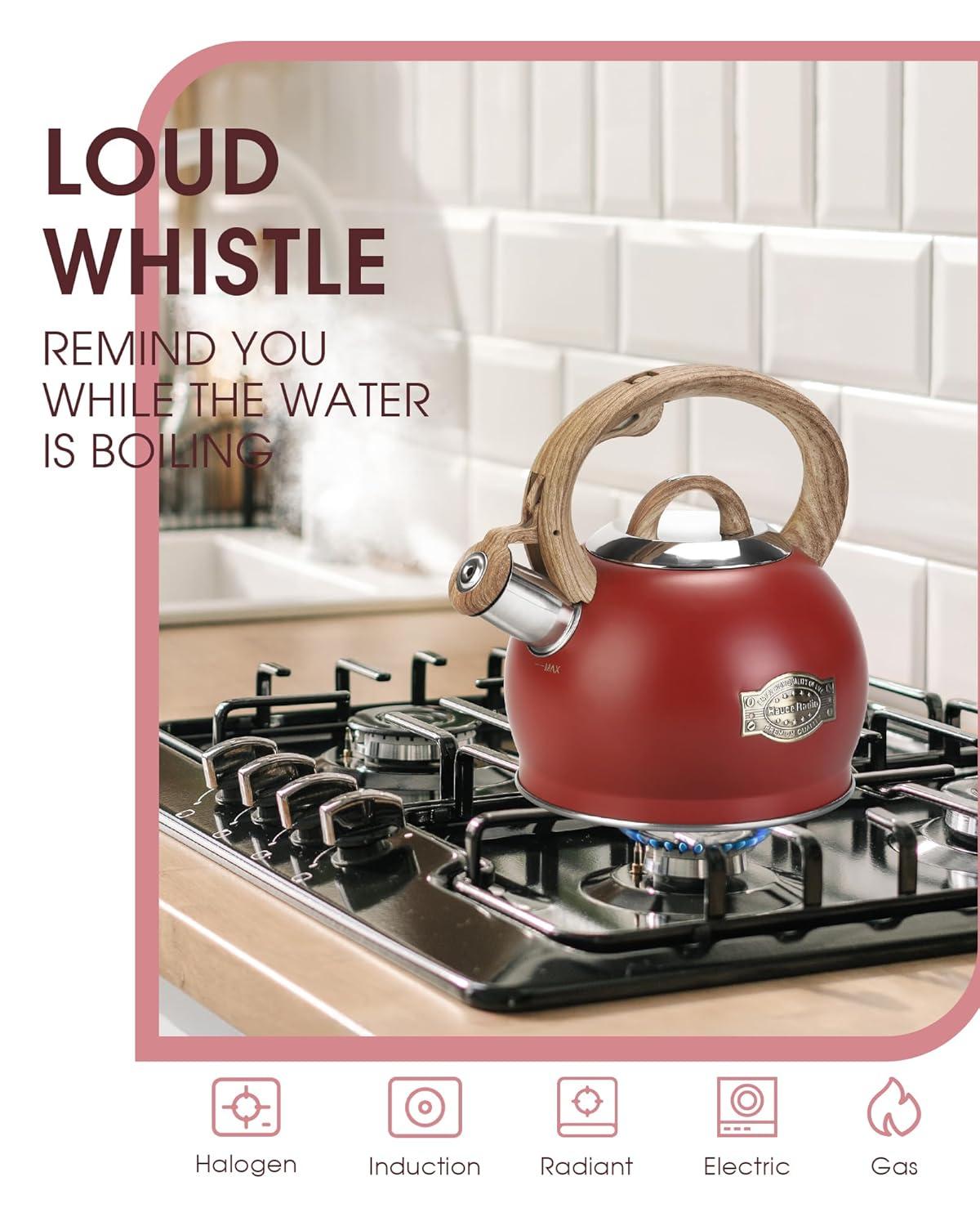 LUXESIT LUXESIT 2.64 Quarts Stainless Steel Whistling Stovetop Tea Kettle
