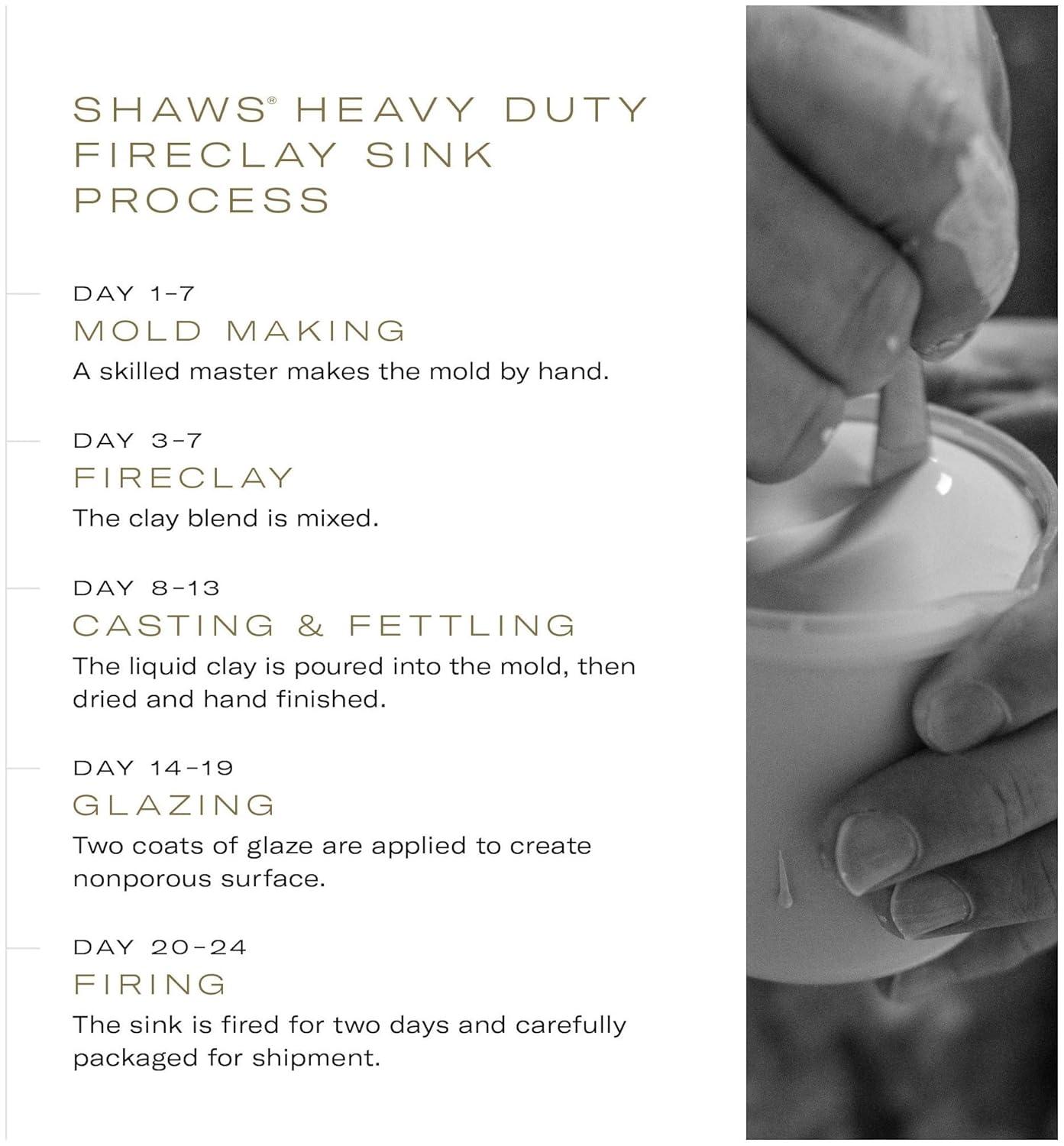 Waterside 30" Single Bowl Farmhouse Bowed Apron Front Fireclay Kitchen Sink