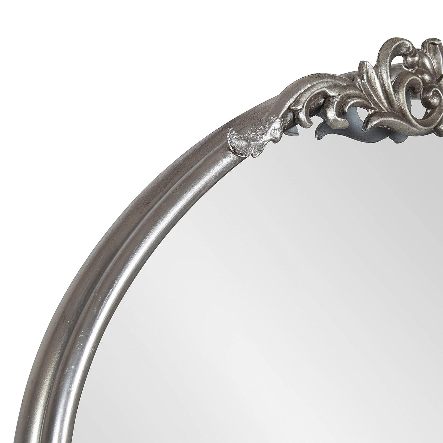 Kate & Laurel All Things Decor 27"x18.75" Arendahl Traditional Vertical Oval Wall Mirror Silver: No Assembly, Metal Frame, Wall Mount