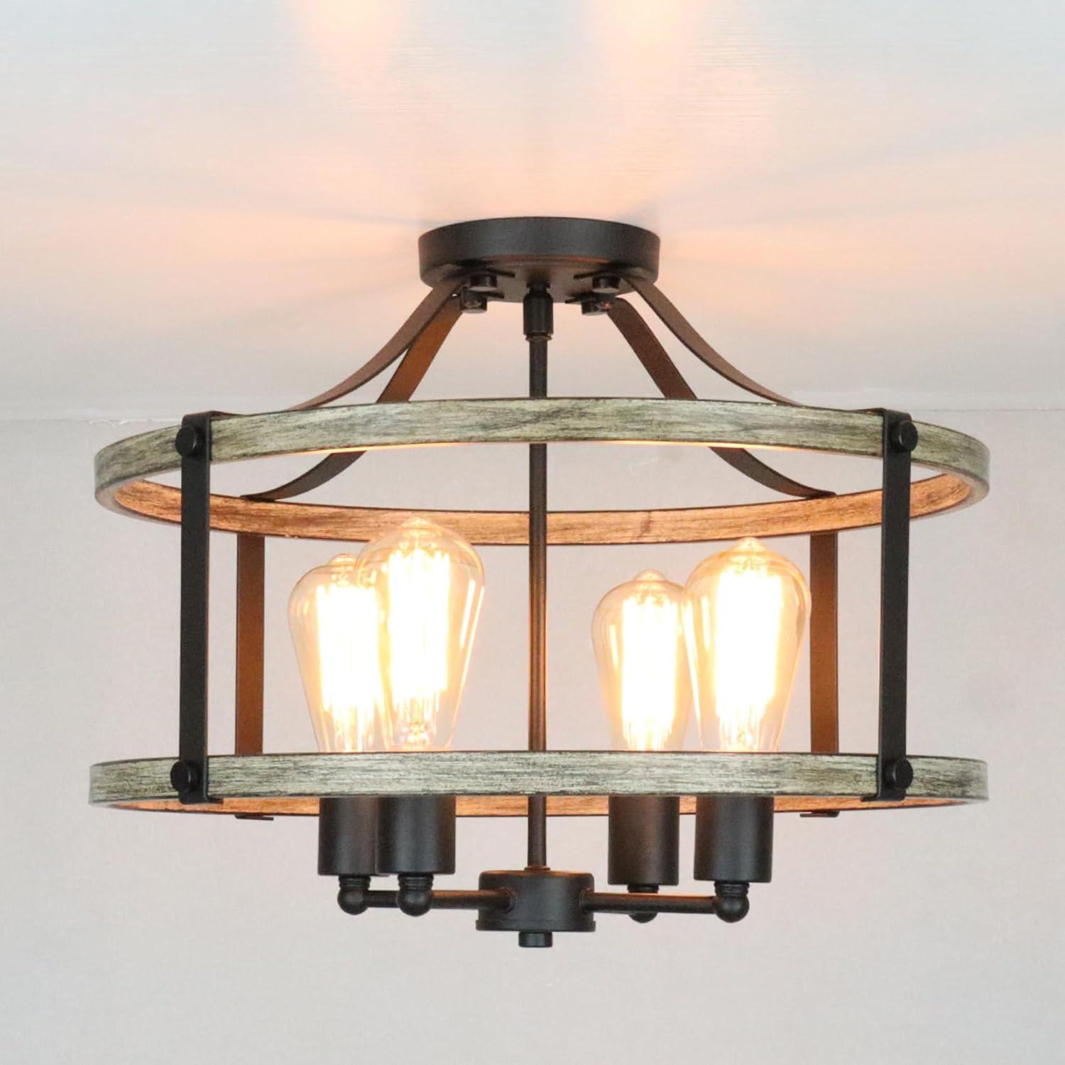 Farmhouse Ceiling Light Fixtures Ceiling Semi Flush Mount Chandelier