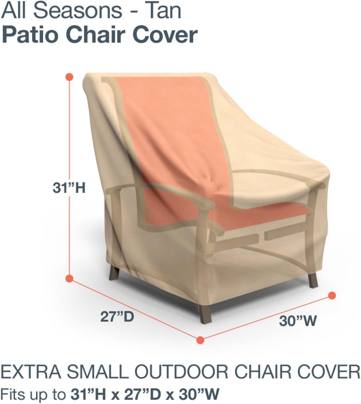 Budge XSmall Beige Patio Outdoor Chair Cover, All-Seasons