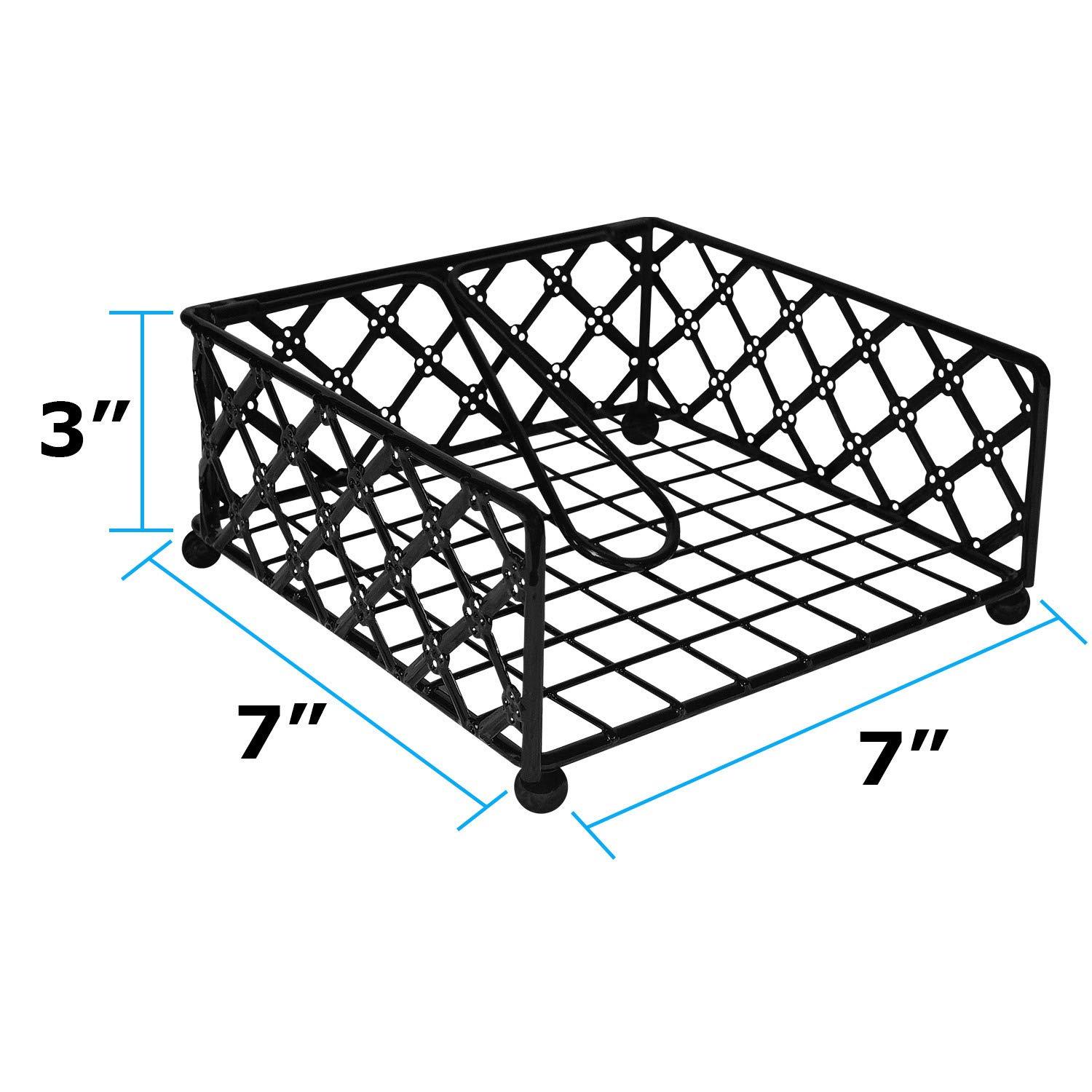 Blue Donuts Lattice Collection Napkin Holder – Napkin Holders for Tables, Dining Table Napkin Holders for Kitchen, Flat Napkin Holder, Black