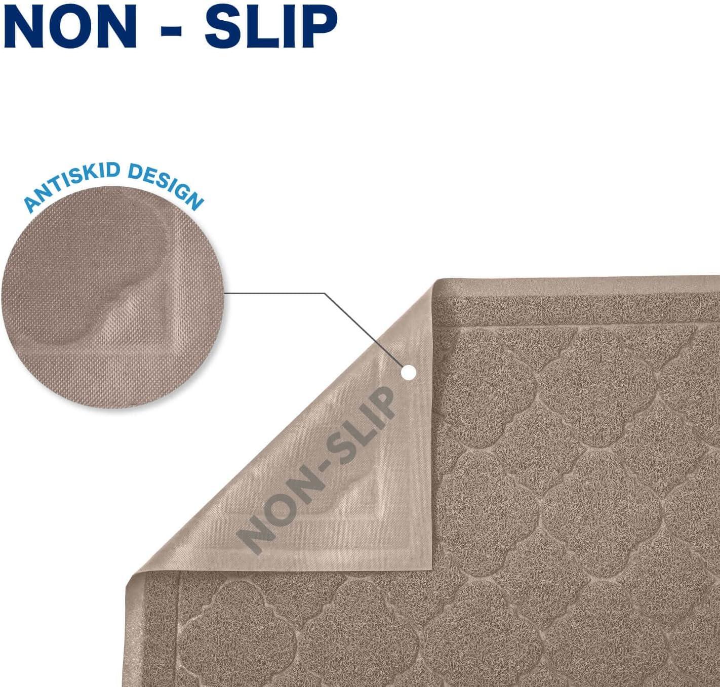 WePet Jumbo Cat Litter Mat, Kitty Litter Trapping Mess Mat Soft PVC Rug, 47" x 36", Champagne