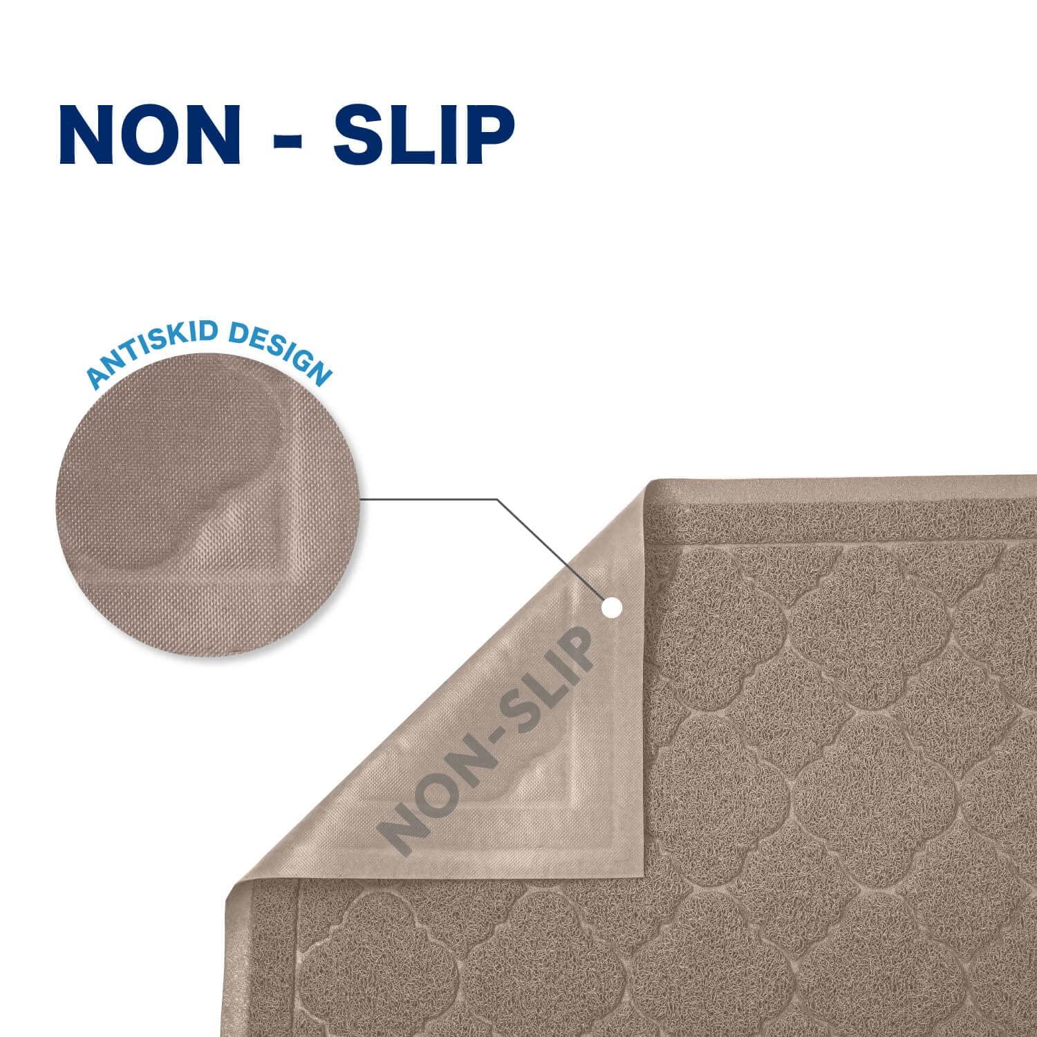 WePet Jumbo Cat Litter Mat, Kitty Litter Trapping Mess Mat Soft PVC Rug, 47" x 36", Champagne