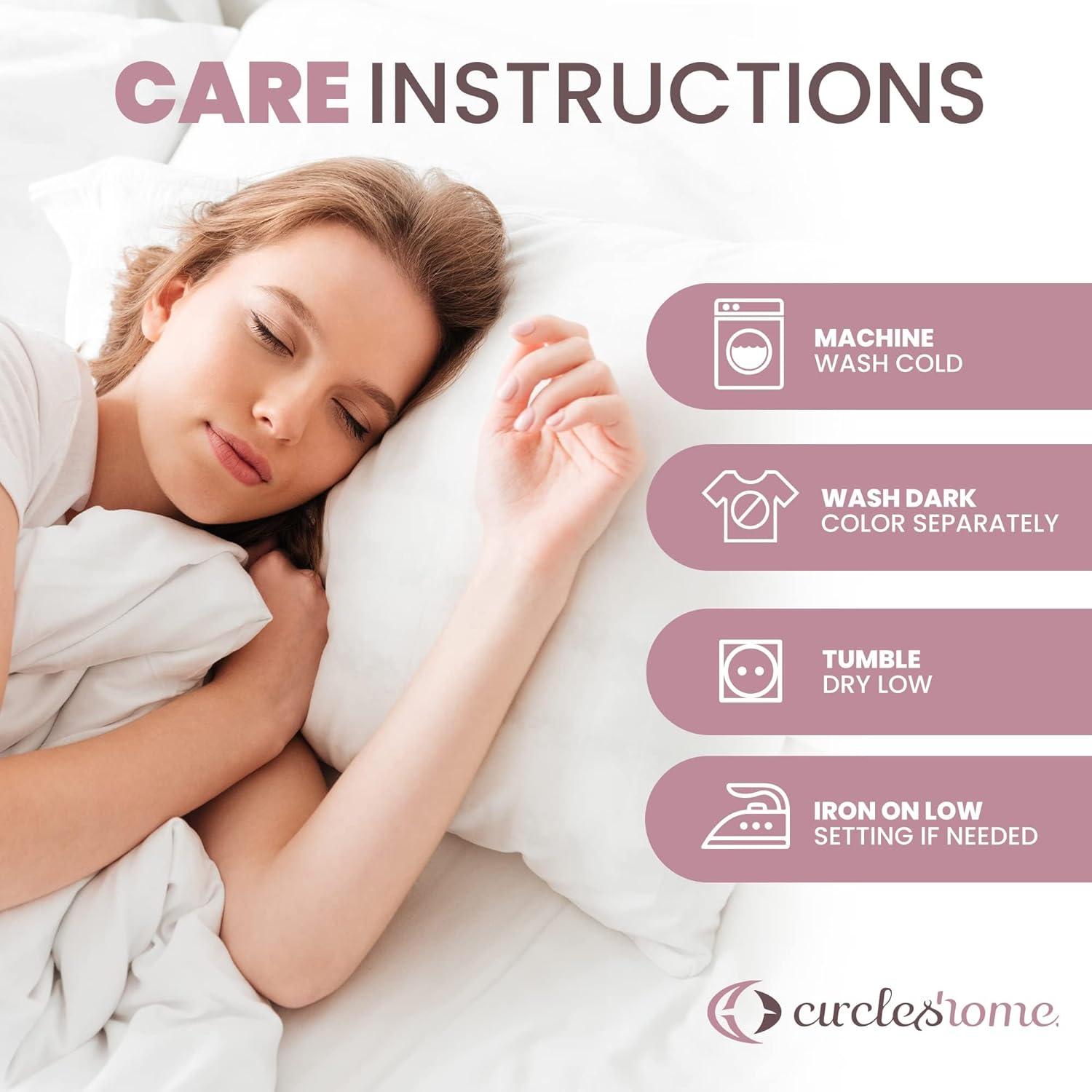 Circles Home 100% Cotton Breathable Queen Pillow Cover with Zipper - (12 Pack)