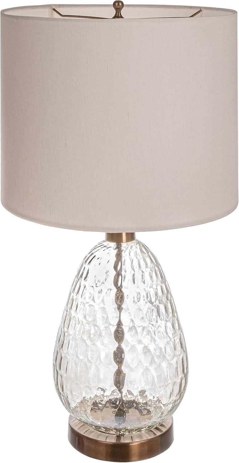 Storied Home Textured Glass Base Table Lamp: Antique Bronze, UL Listed, 26" Height
