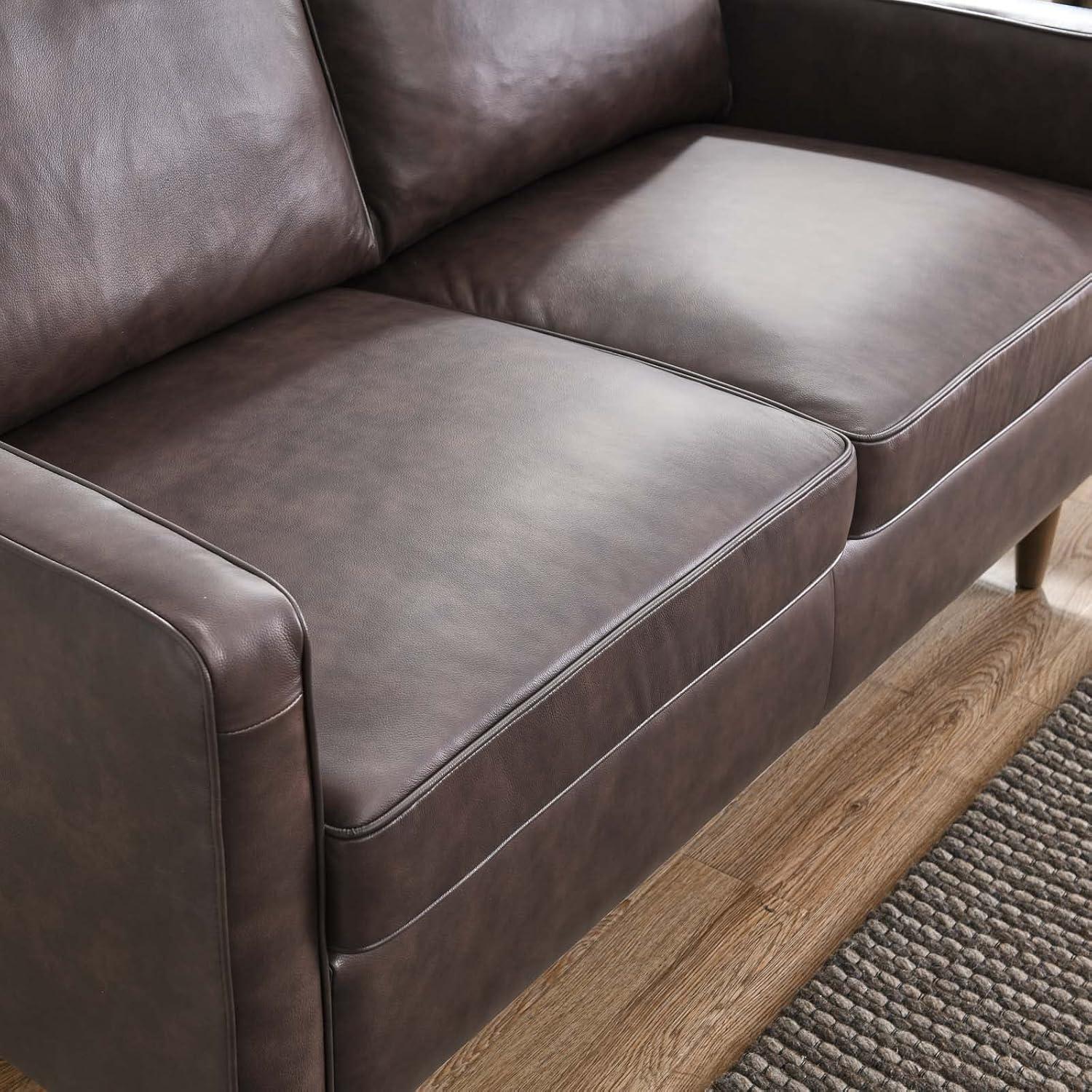 Modway Impart Genuine Leather Loveseat in Brown