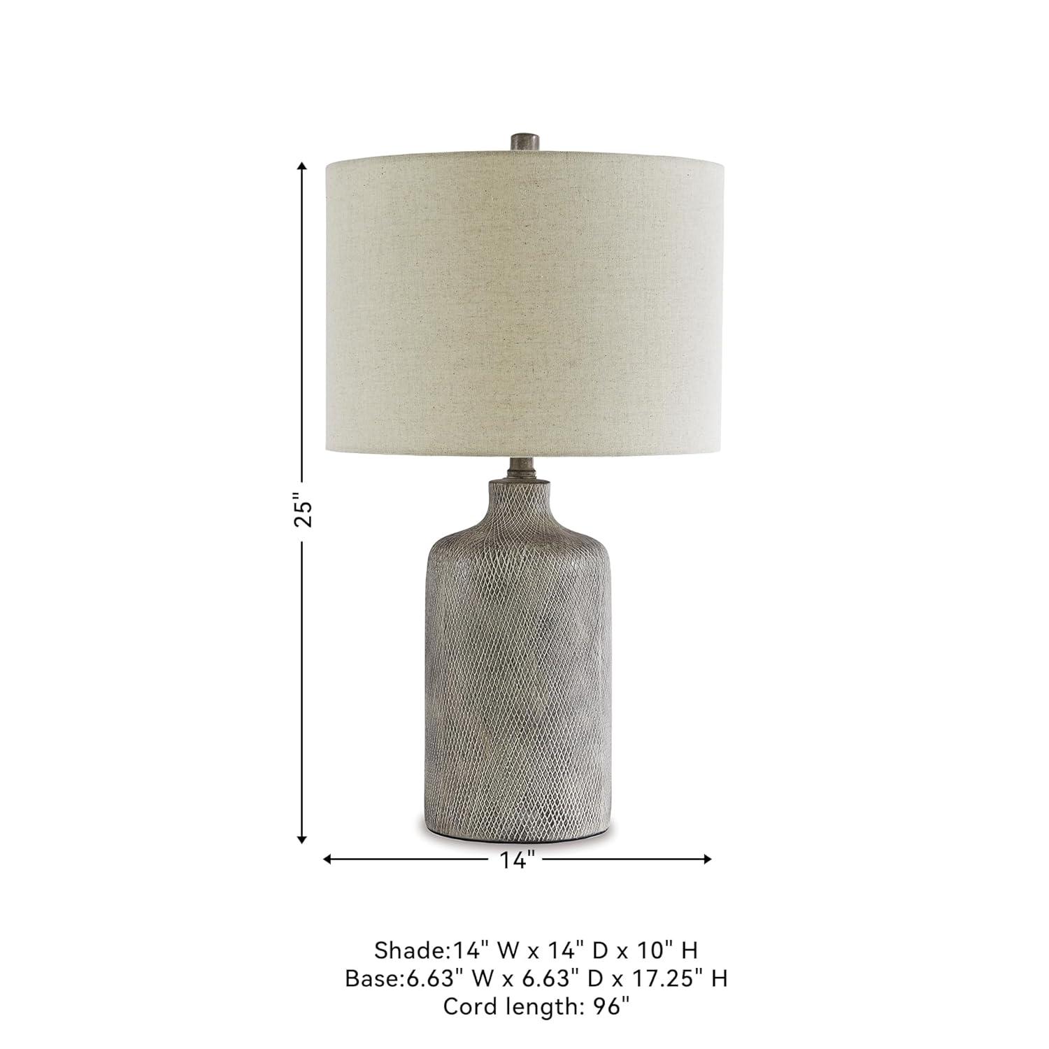 Signature Design by Ashley Linus Table Lamp Antique Black: Ceramic Base, Polyester Shade, UL Listed, 3-Way Switch