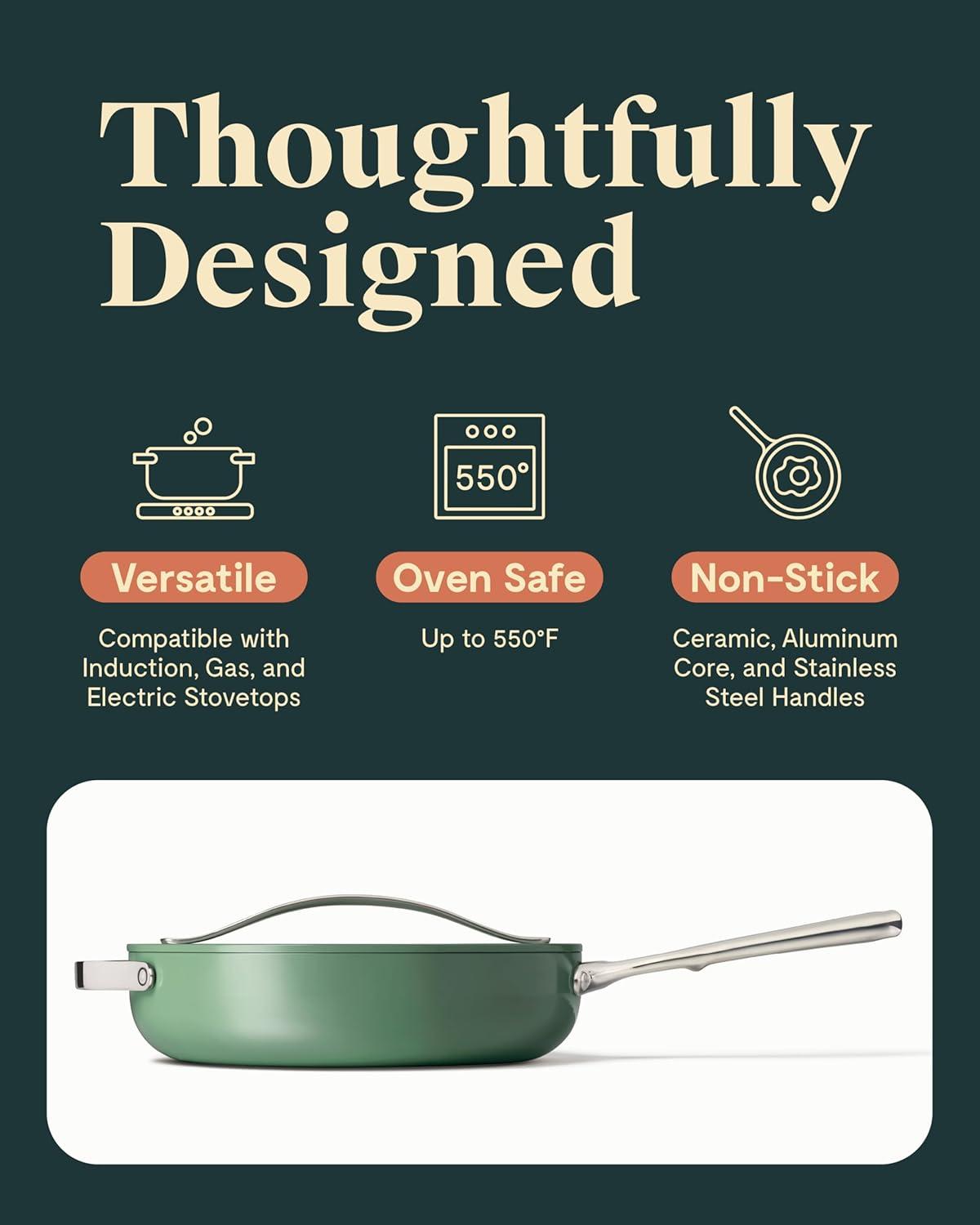 Caraway Sage Green Non-Stick Ceramic Sauté Pan