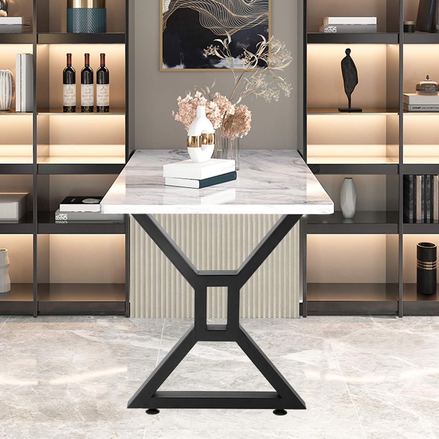 VEVOR Dining Table Legs 28 inch, Metal Table Legs 2PCS, Hollow X-Shaped Legs 440 Lbs Load Capacity DIY Coffee Table Legs Black Anti-Rust Iron Office Table Legs with Baking Varnish for Dining Table