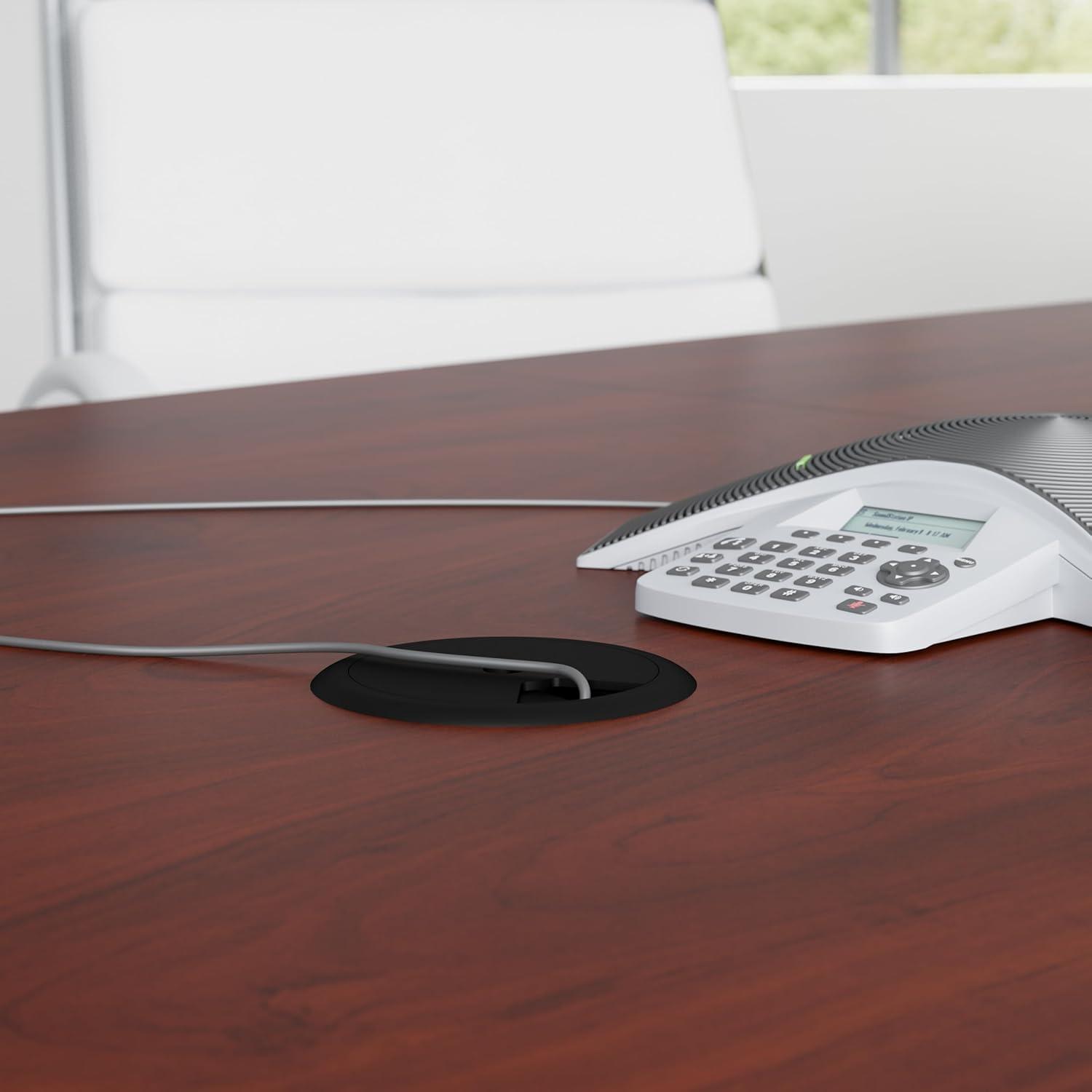 Bush Business Furniture 120W Boat Shaped Conference Table in Cherry