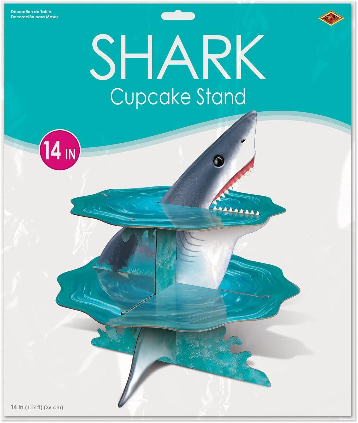 Beistle Shark Cupcake Stand, 14", (1/Pkg) Multicolored