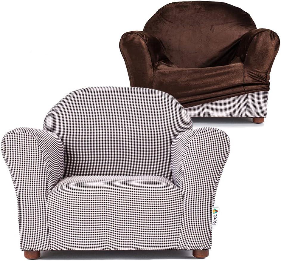 Keet Keet Roundy Kid's Chair + Cover Combo Set Brown