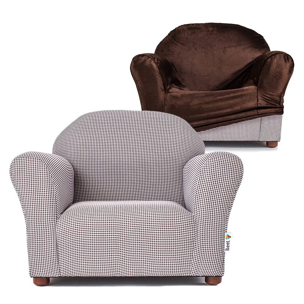 Keet Keet Roundy Kid's Chair + Cover Combo Set Brown