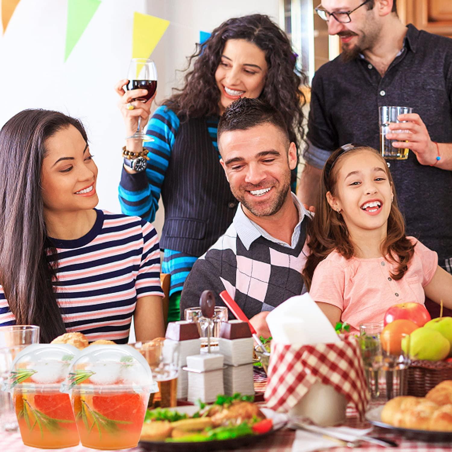 Clear Plastic Cups with Lids,6 oz-50 Pack Mini Parfait Cups with Dome Lids(No Hole),Disposable Party Dessert Cups for Cold Drinks,Fruit,Cupcake,Ice Cream,Snack,Candy