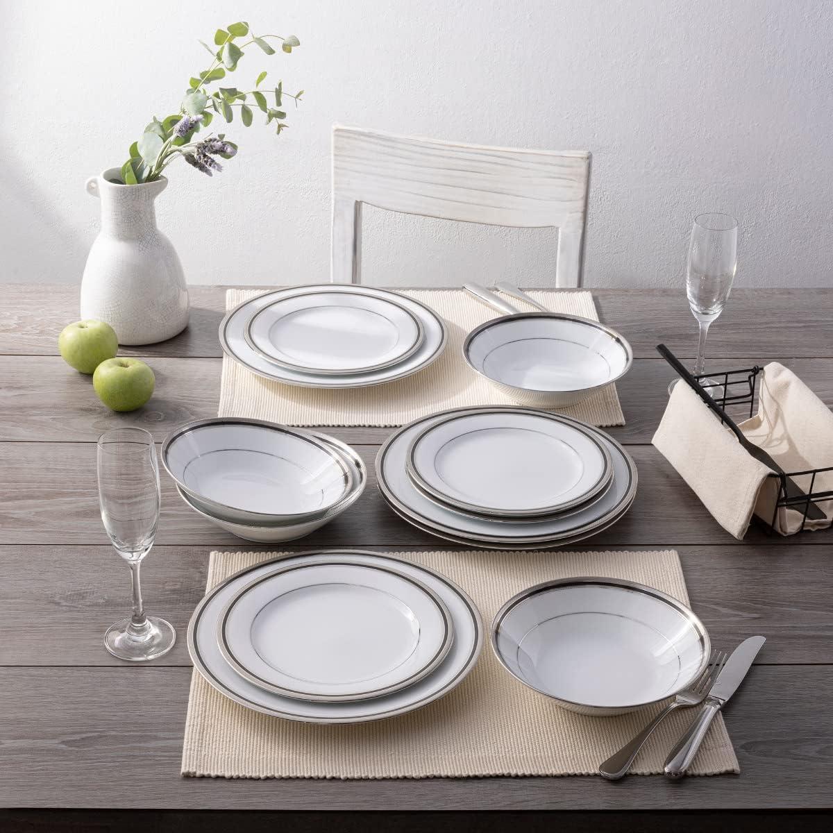 Noritake Austin Platinum 12-Piece Dinnerware Set, Service For 4