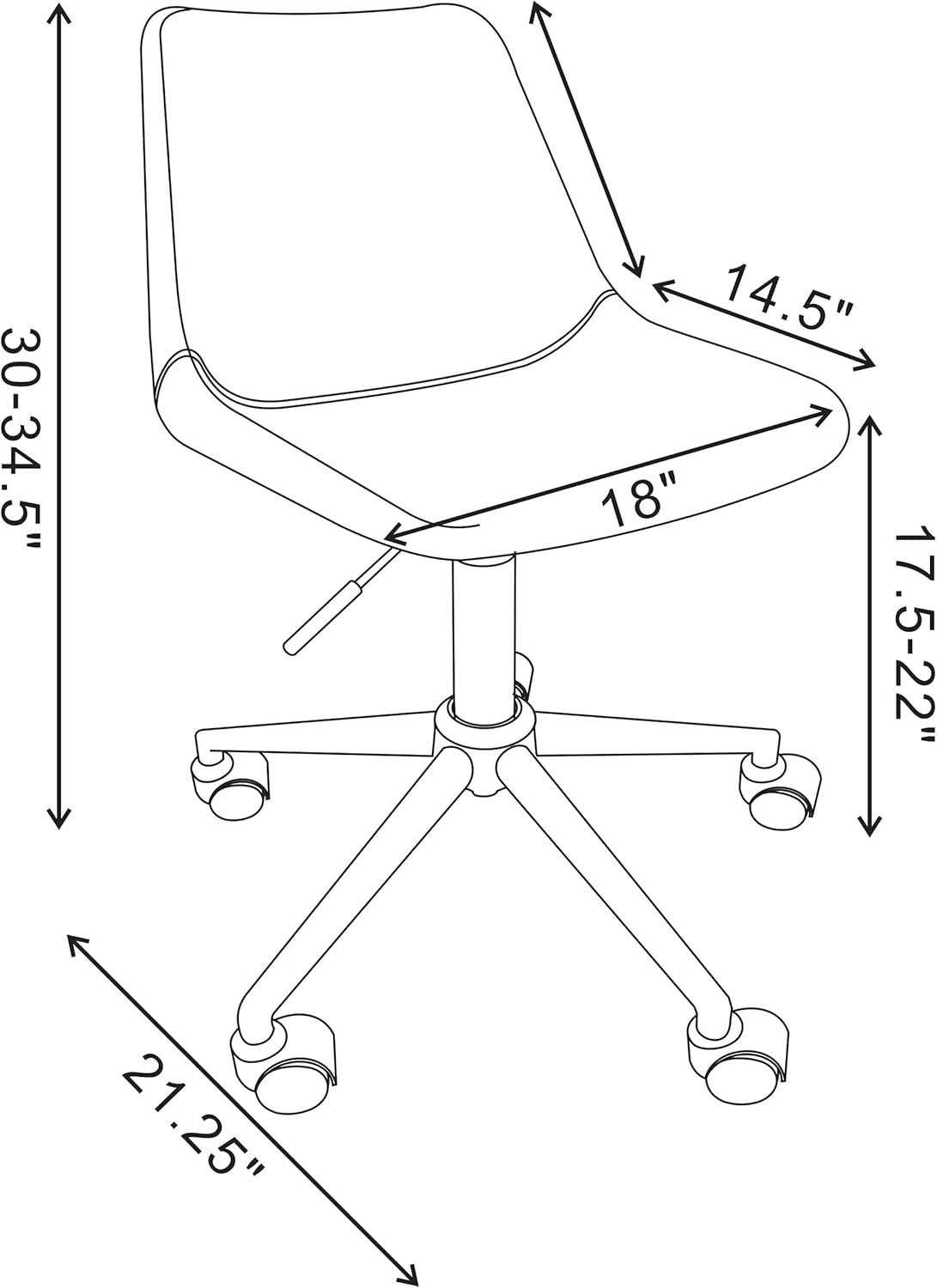 Adjustable Height Casters Brown and Rustic Taupe Office Chair 18" W x 22" D x 30-34.5" H 803378