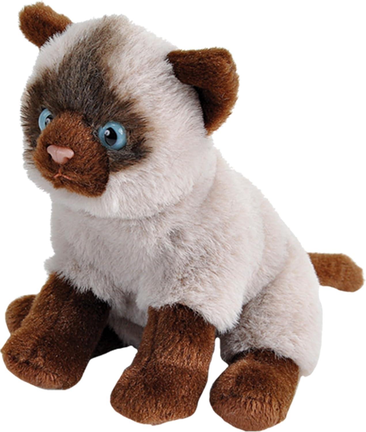 Wild Republic Pocketkins Eco Siamese Stuffed Animal, 5 Inches