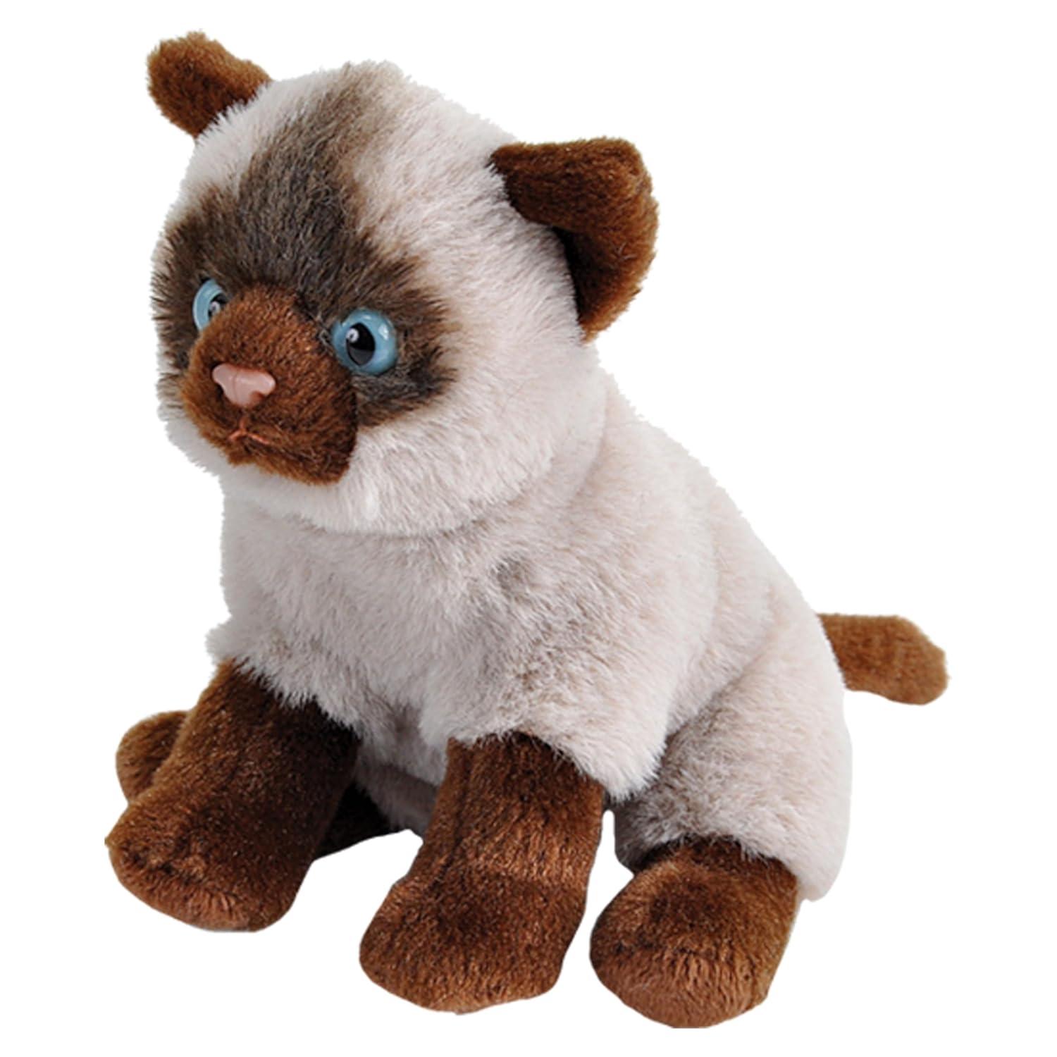 Wild Republic Pocketkins Eco Siamese Stuffed Animal, 5 Inches