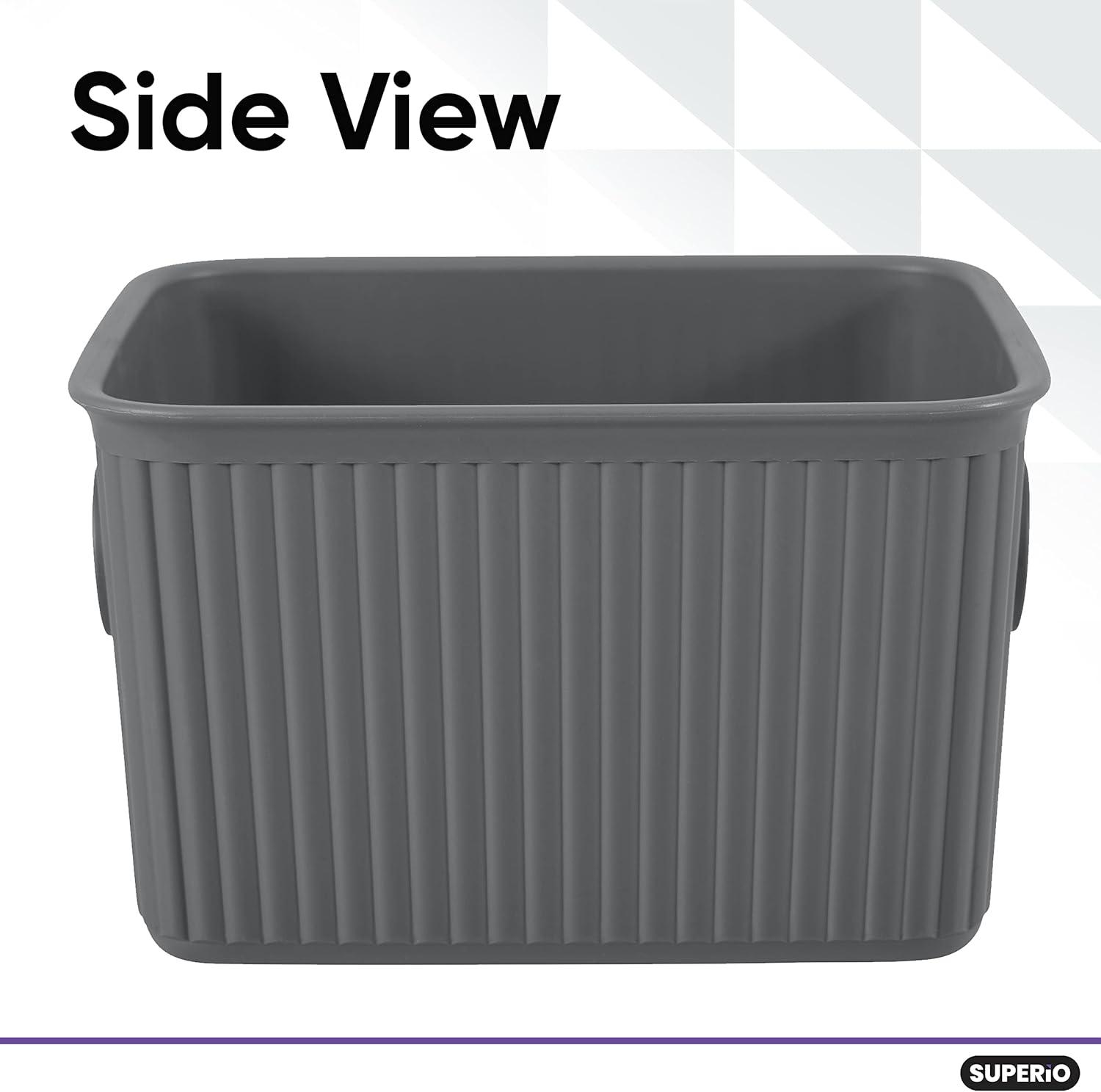 Superio Ribbed Plastic Basket Set