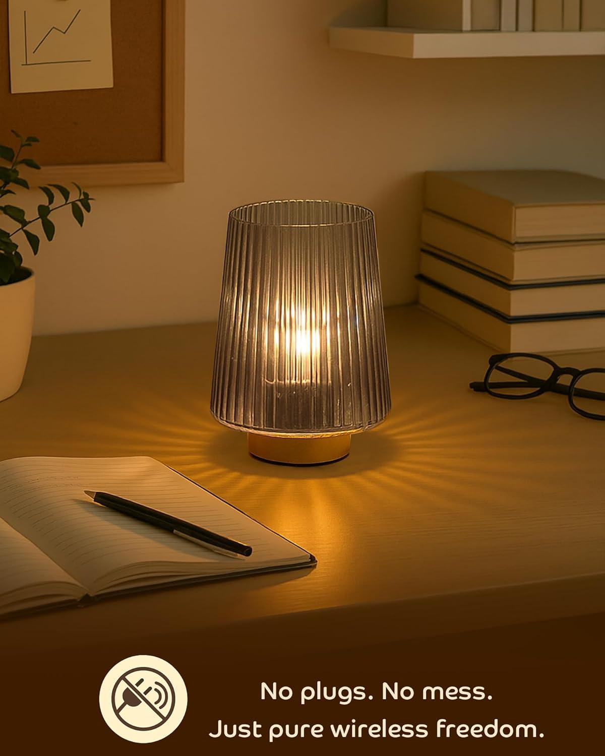 Latitude Run® Battery Operated Lamp With Timer, Table Lamps For Bedroom