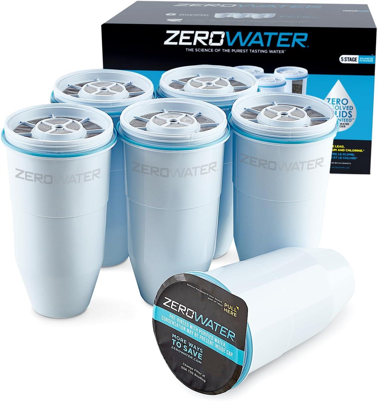 ZeroWater 5-Stage Blue Water Filter Replacement, 6 Pack