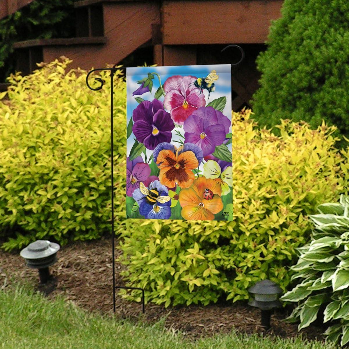 Briarwood Lane Spring Garden Flag 12x18 For Outdoor Pansies Seasonal For Spring Garden Flag Flags For Outside