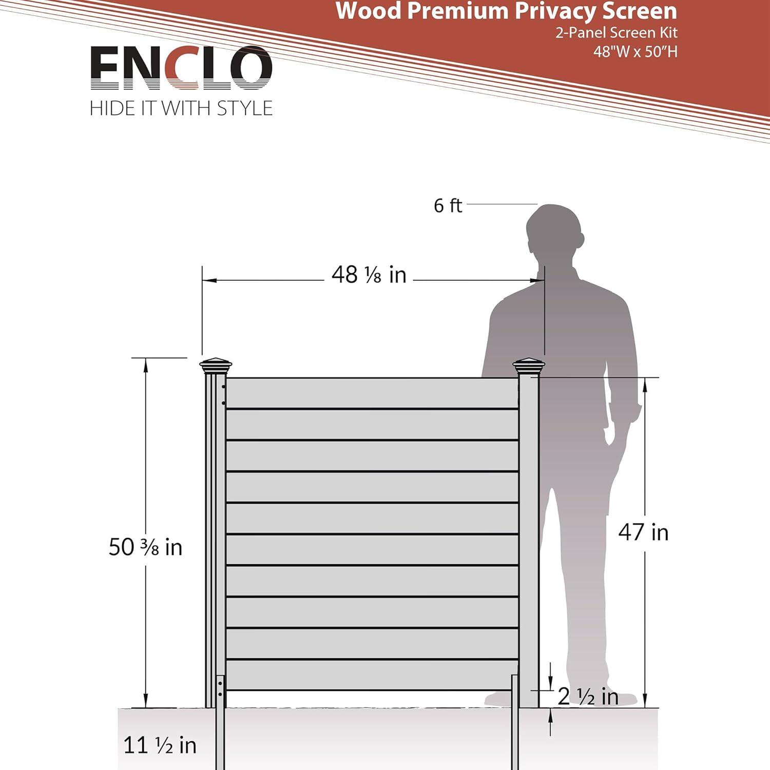 4ft H x 4ft W Cedar Wood Privacy Screen Kit