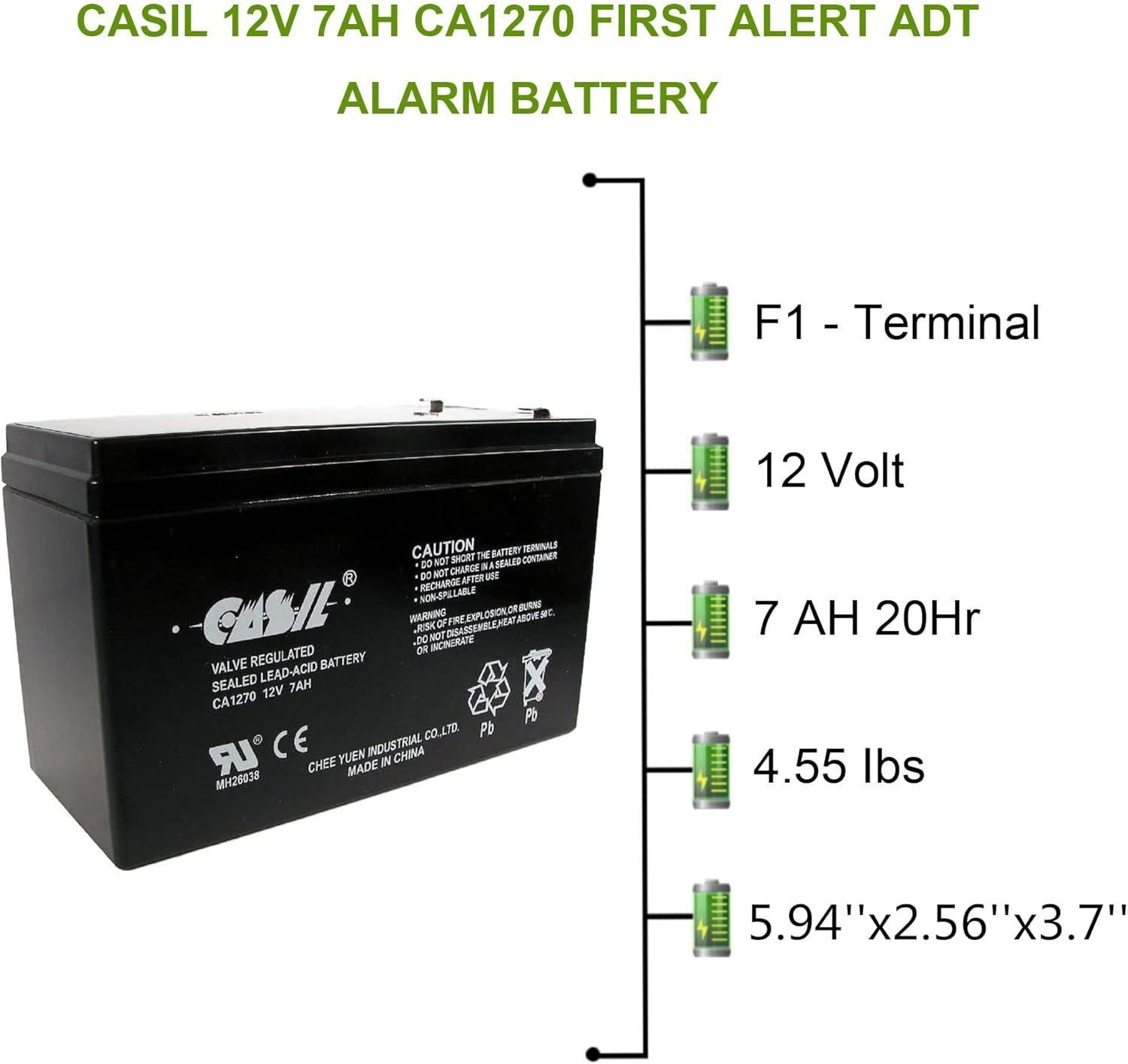 UltraTech UT1270 / UT-1272-F1 12V 7 Ah Sealed Lead Acid Alarm Battery UT-1270 UT-1272-F1