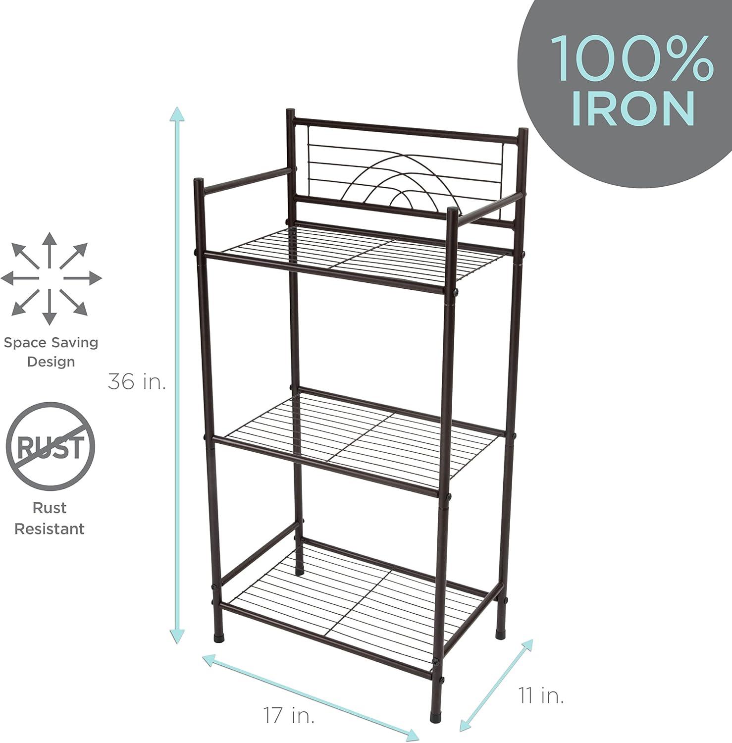 Bronze 3-Tier Industrial Freestanding Bathroom Shelf