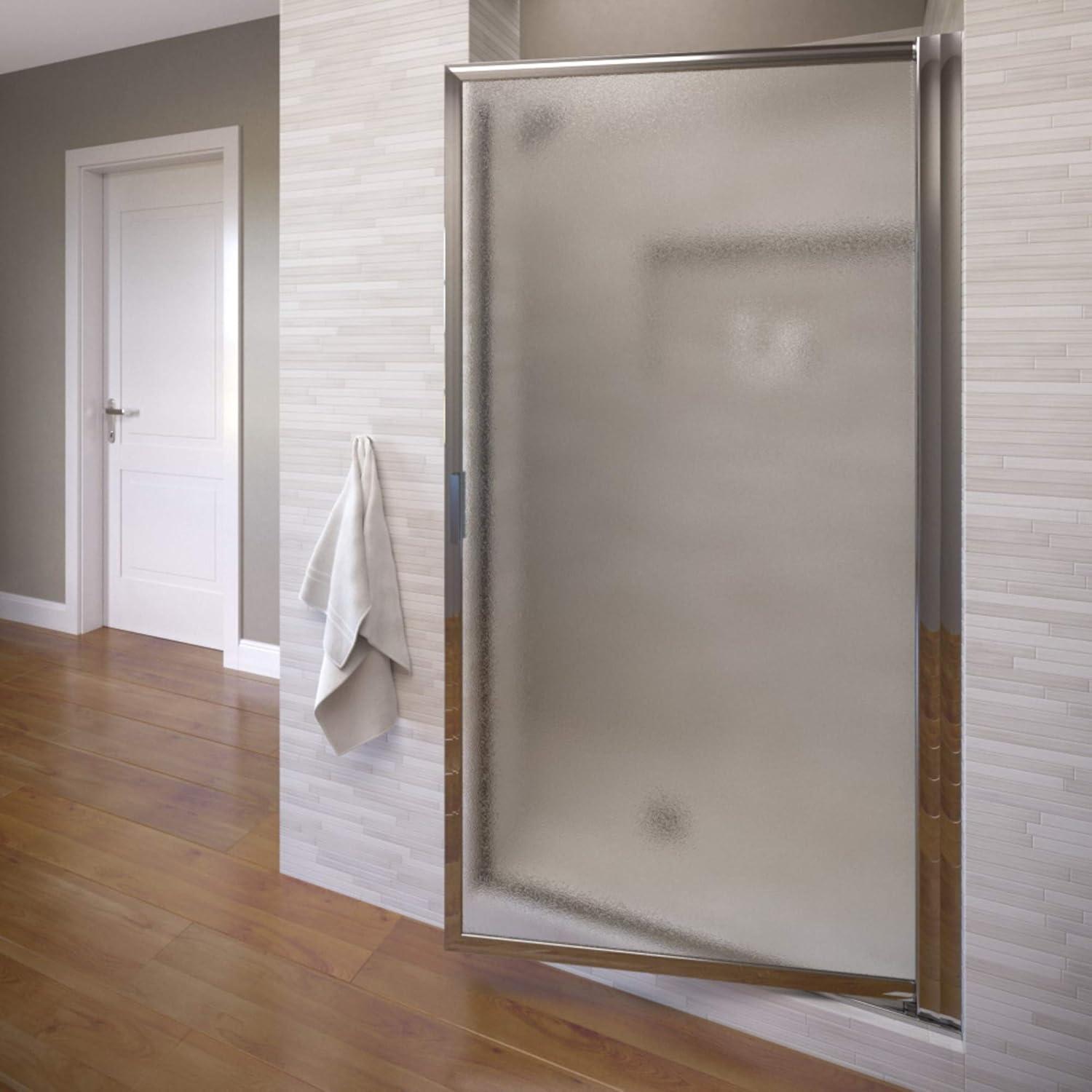 Chrome Framed Pivot Shower Door with Obscure Glass