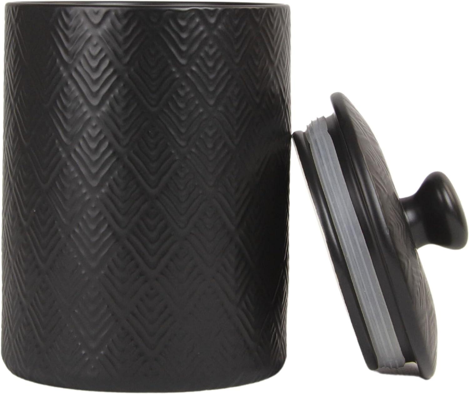 Marquis Matte Black Ceramic 3-Piece Canister Set