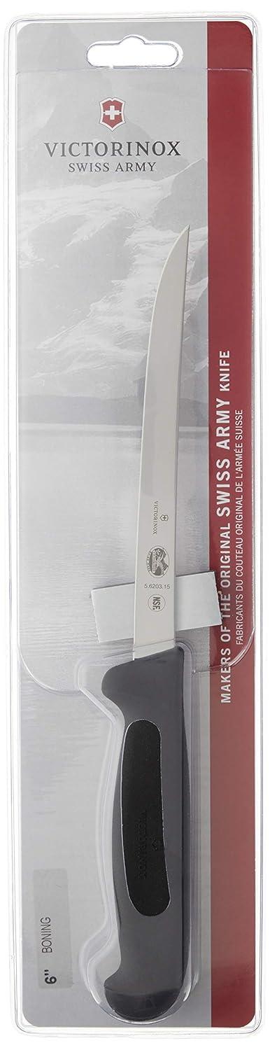 Forschner Boning 6" Knife CP Narrow Semi-Flex Blk Fibrox Handle, 47519