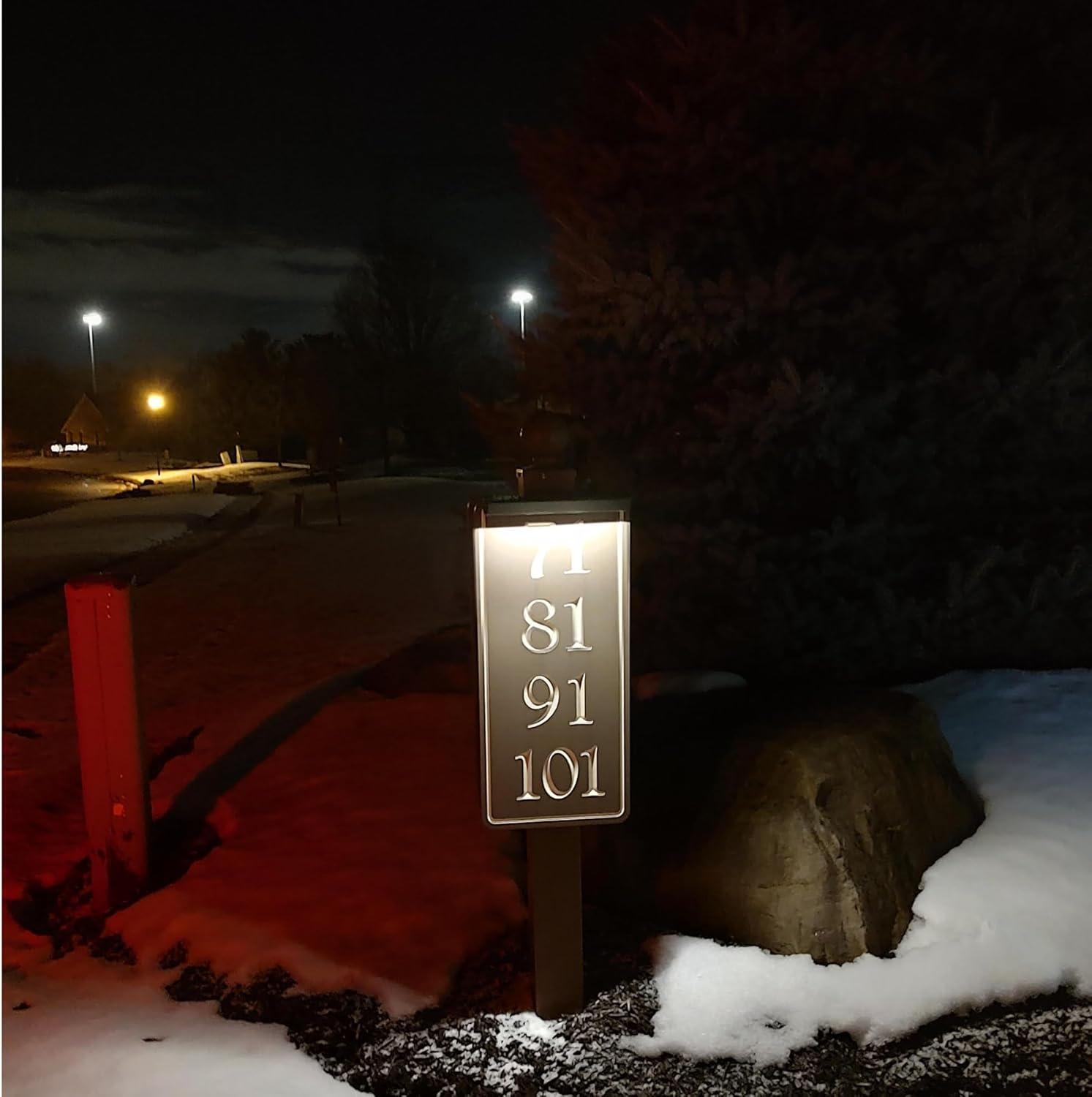 Warm White LED Solar Powered Outdoor Address Light