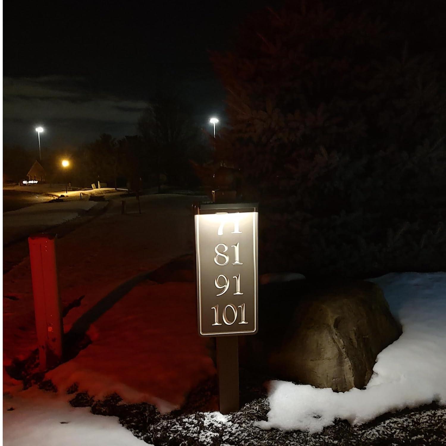 Warm White LED Solar Powered Outdoor Address Light