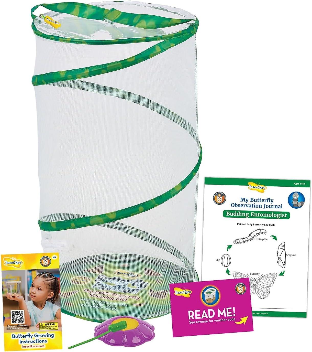 Insect Lore Giant Butterfly Garden® Deluxe Growing Kit - Stem Butterfly Kit w/ Live Caterpillars